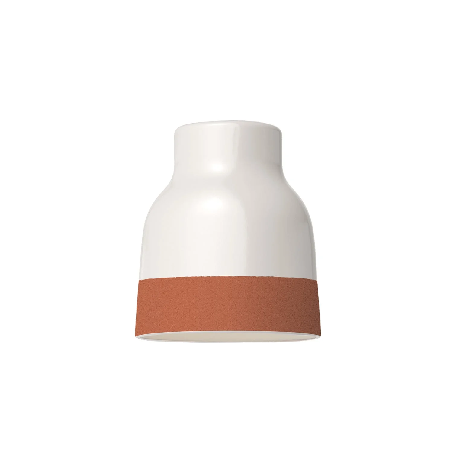 Paralume Vaso bicolore in ceramica Bianco e Terracotta, collezione Materia - Made in Italy - Image 4
