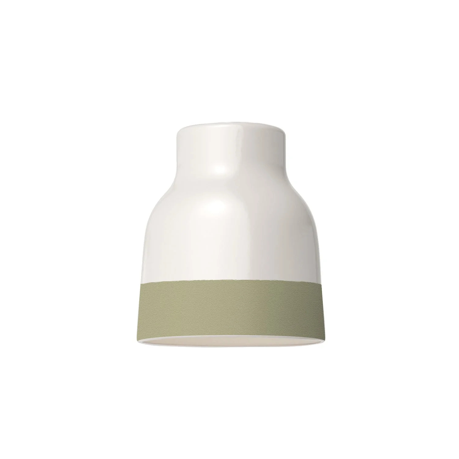 Paralume Vaso bicolore in ceramica Bianco e Verde salvia, collezione Materia - Made in Italy - Image 4