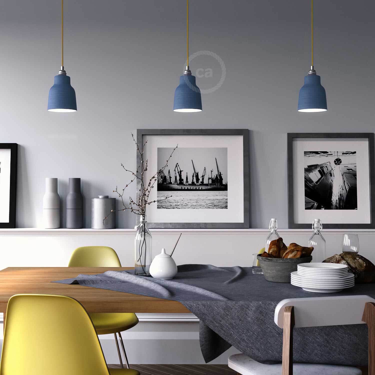 Paralume Vaso in ceramica, collezione Materia - Made in Italy - Avion striato - Image 2