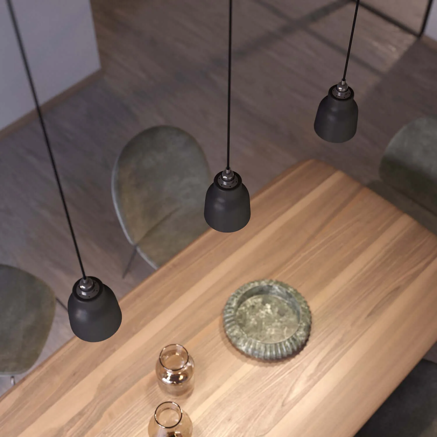 Paralume Vaso in ceramica, collezione Materia - Made in Italy - Lavagna - Image 3