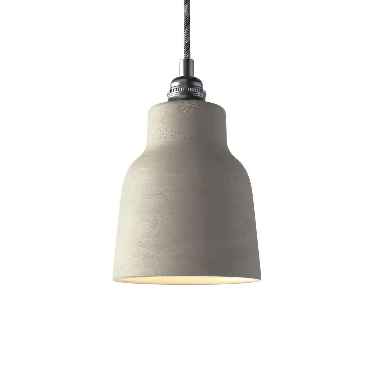 Paralume Vaso in ceramica, collezione Materia - Made in Italy - Tortora striato