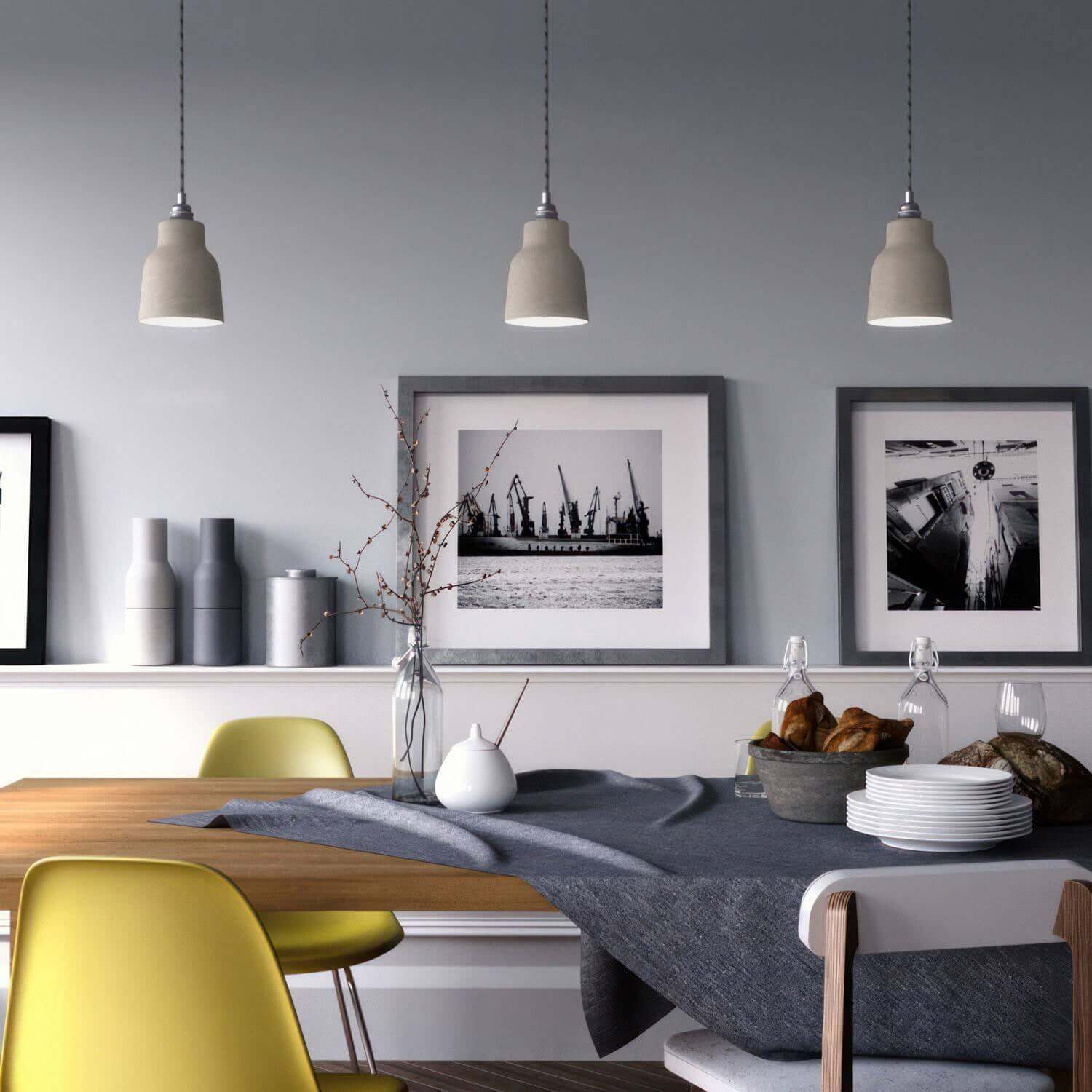 Paralume Vaso in ceramica, collezione Materia - Made in Italy - Tortora striato - Image 2