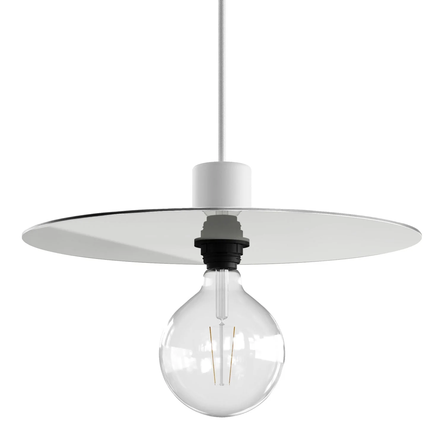Piatto Ellepì oversize in Dibond per lampade a sospensione da esterni, diametro 40 cm - Made in Italy - Bianco