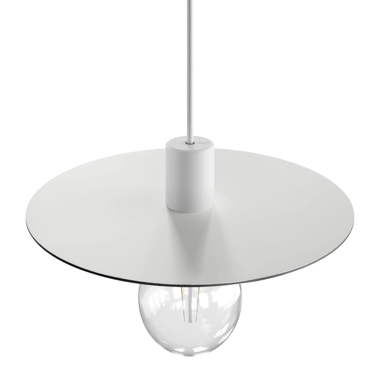 Piatto Ellepì oversize in Dibond per lampade a sospensione da esterni, diametro 40 cm - Made in Italy - Bianco - Image 2