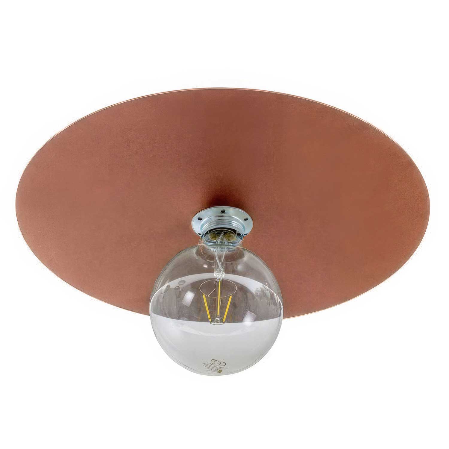 Piatto Ellepì oversize in ferro verniciato per lampade a sospensione, diametro 40 cm - Made in Italy - Rame - Image 2