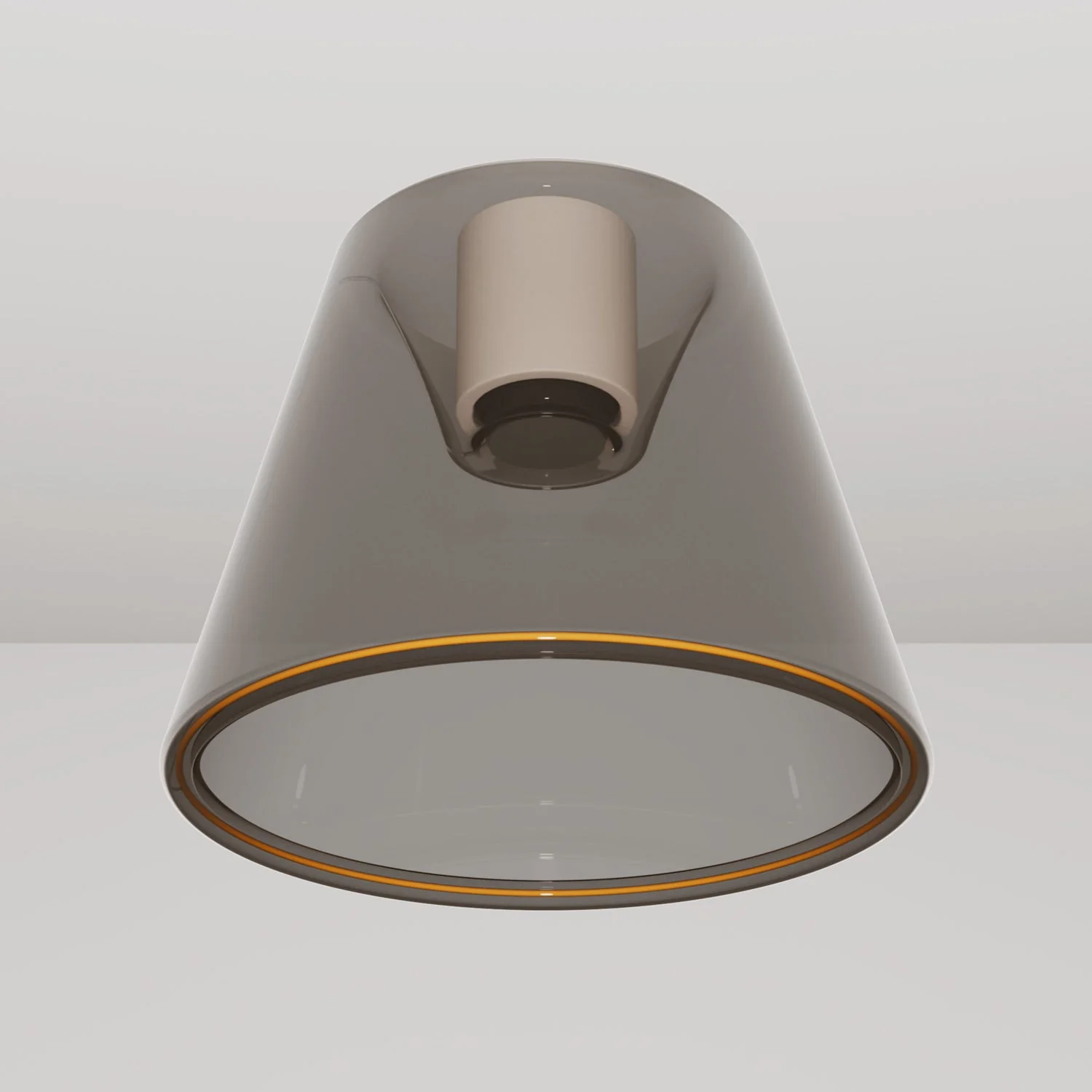 Plafoniera design con lampadina Ghost a cono smoky - Bianco - Image 4