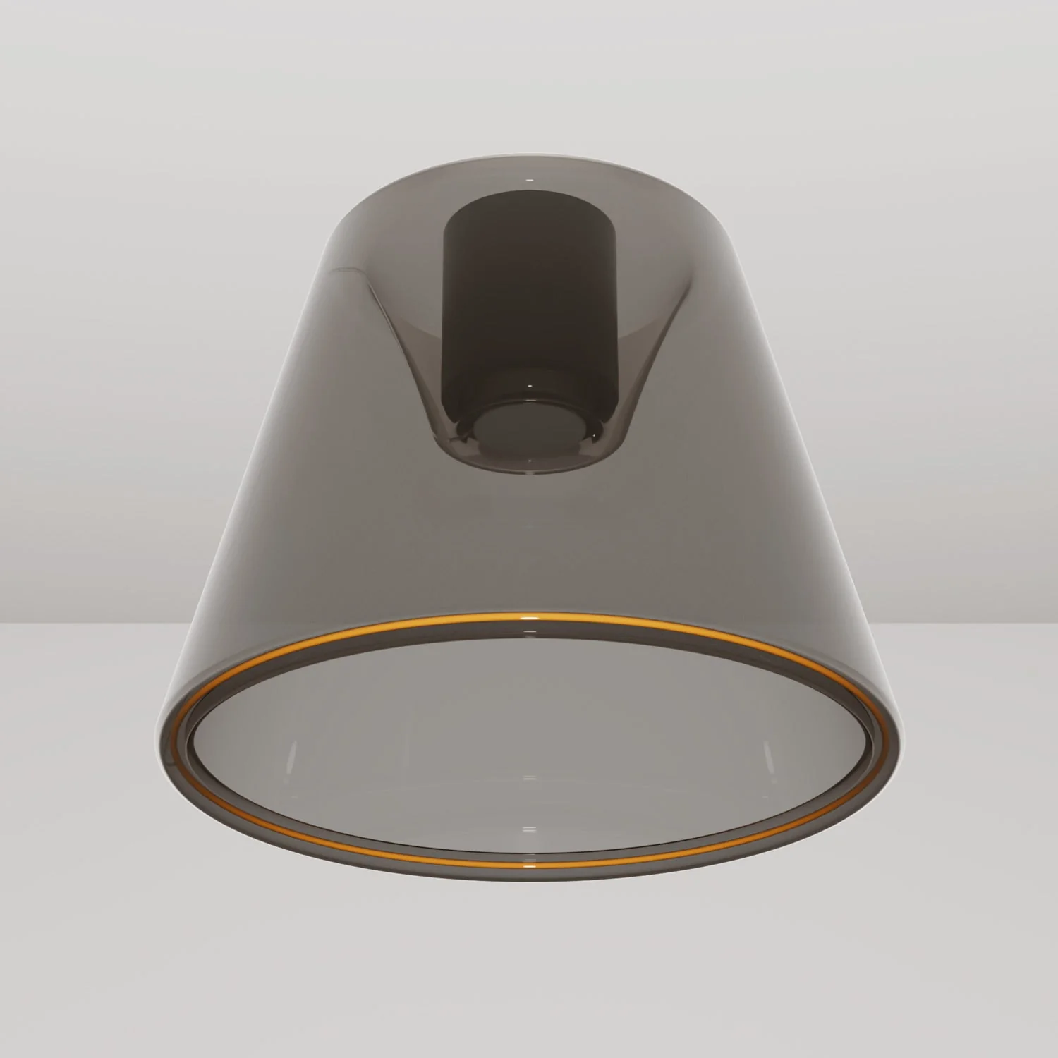 Plafoniera design con lampadina Ghost a cono smoky - Nero - Image 4