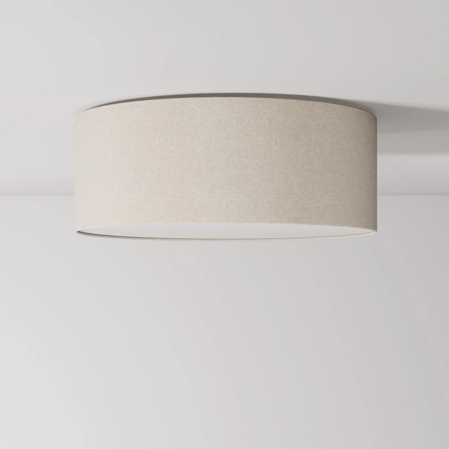 Plafoniera in tessuto Medium Slim - Made in Italy - Lana Sabbia