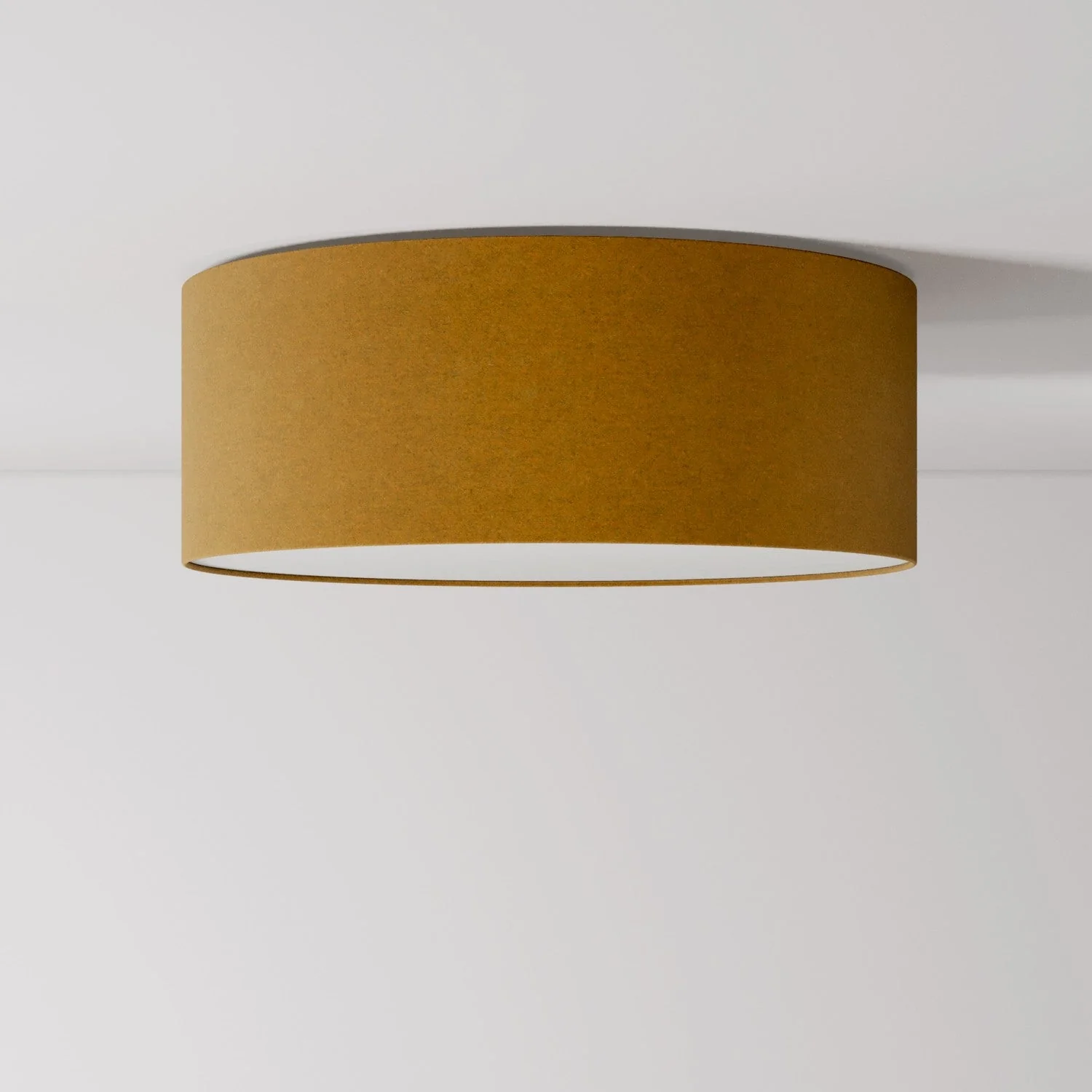 Plafoniera in tessuto Medium Slim - Made in Italy - Lana Senape