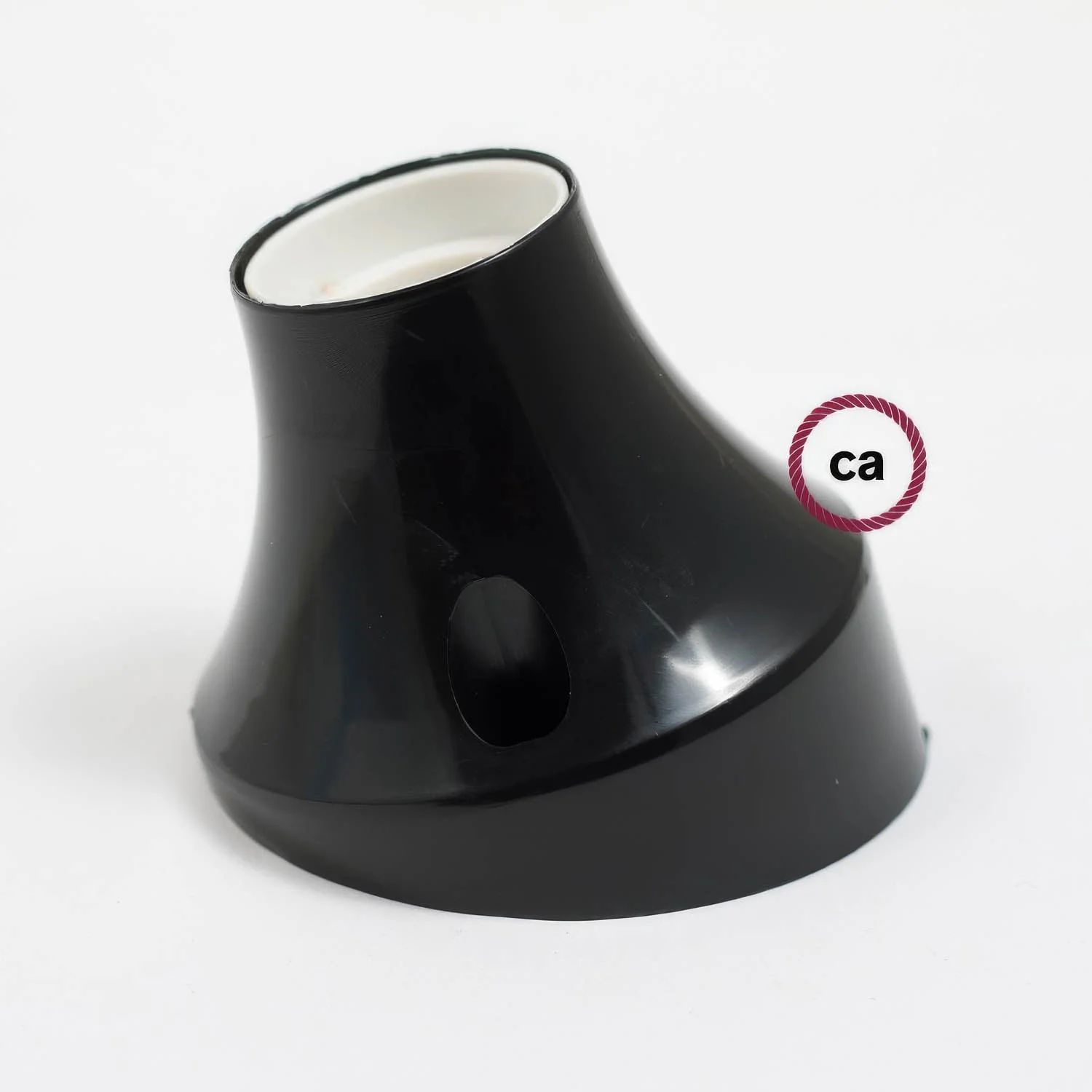 Portalampada 45° E27 a parete o soffitto in termoplastica - Nero