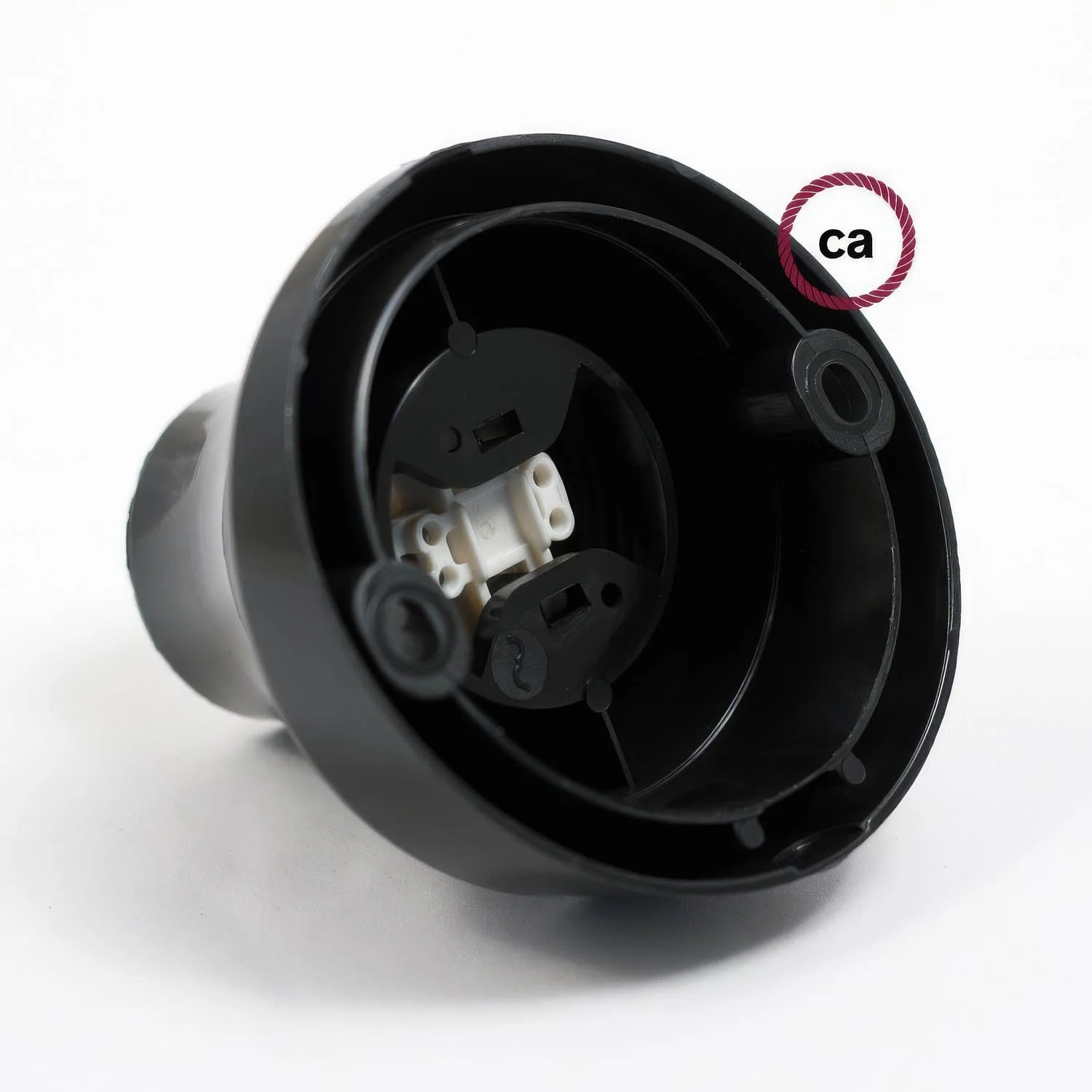 Portalampada 45° E27 a parete o soffitto in termoplastica - Nero - Image 2