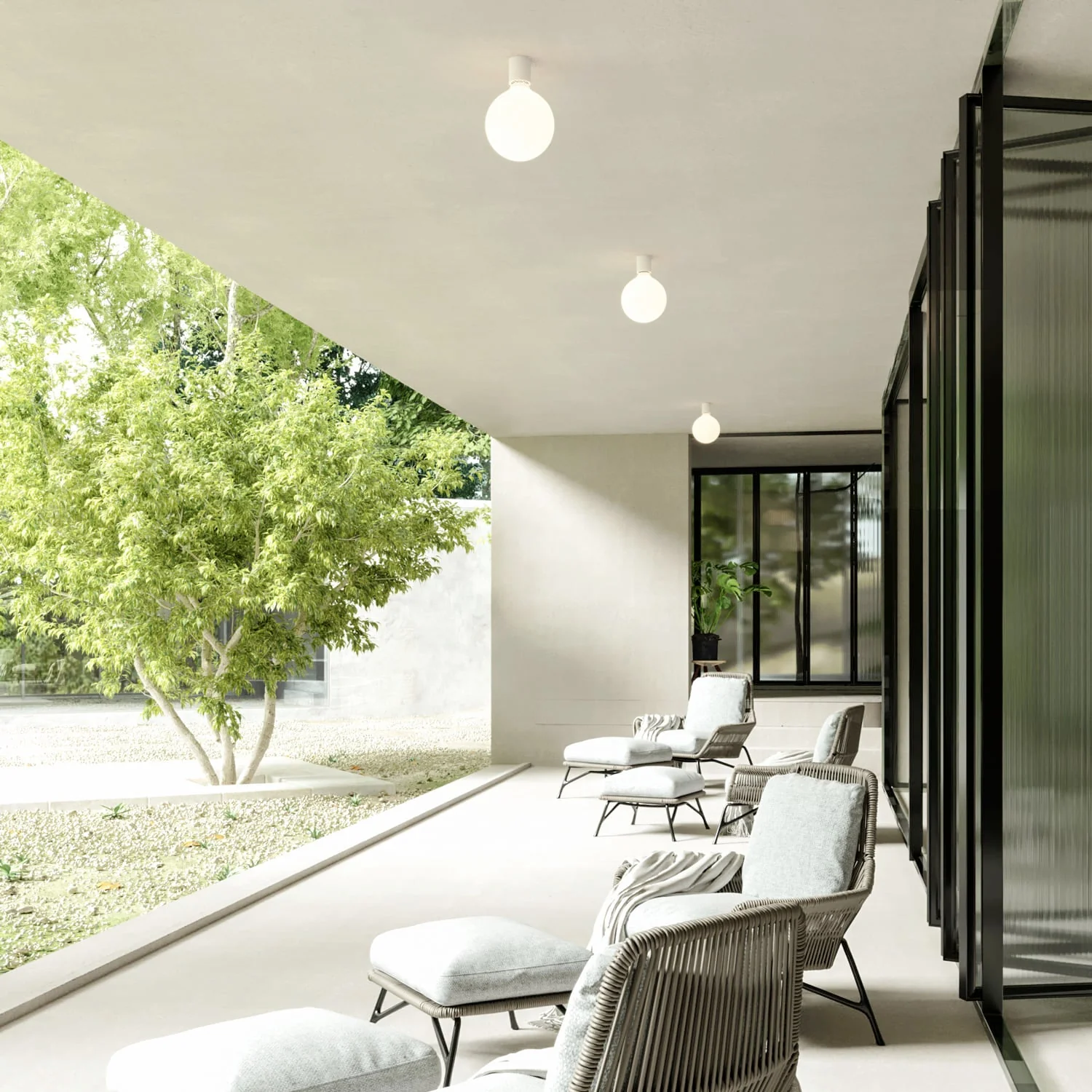Portalampada E27 Bianco da parete o soffitto - Waterproof IP44 - Image 2