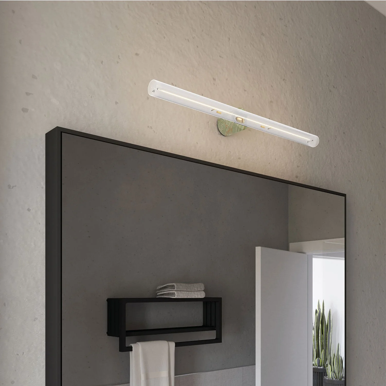 Portalampada esse14 da parete o soffitto con attacco S14d - Waterproof IP44 - Effetto Green marble - Image 5