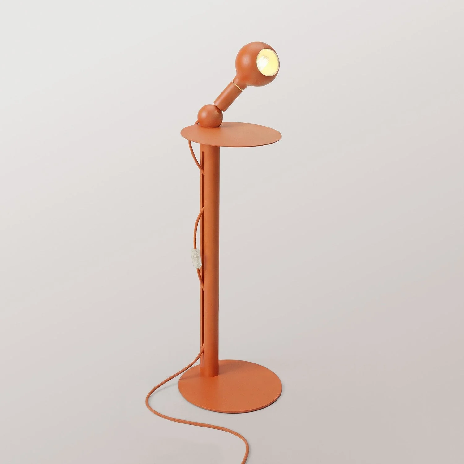 Rocco - Lampada da terra con spina UK e lampadina Camo - Arancione