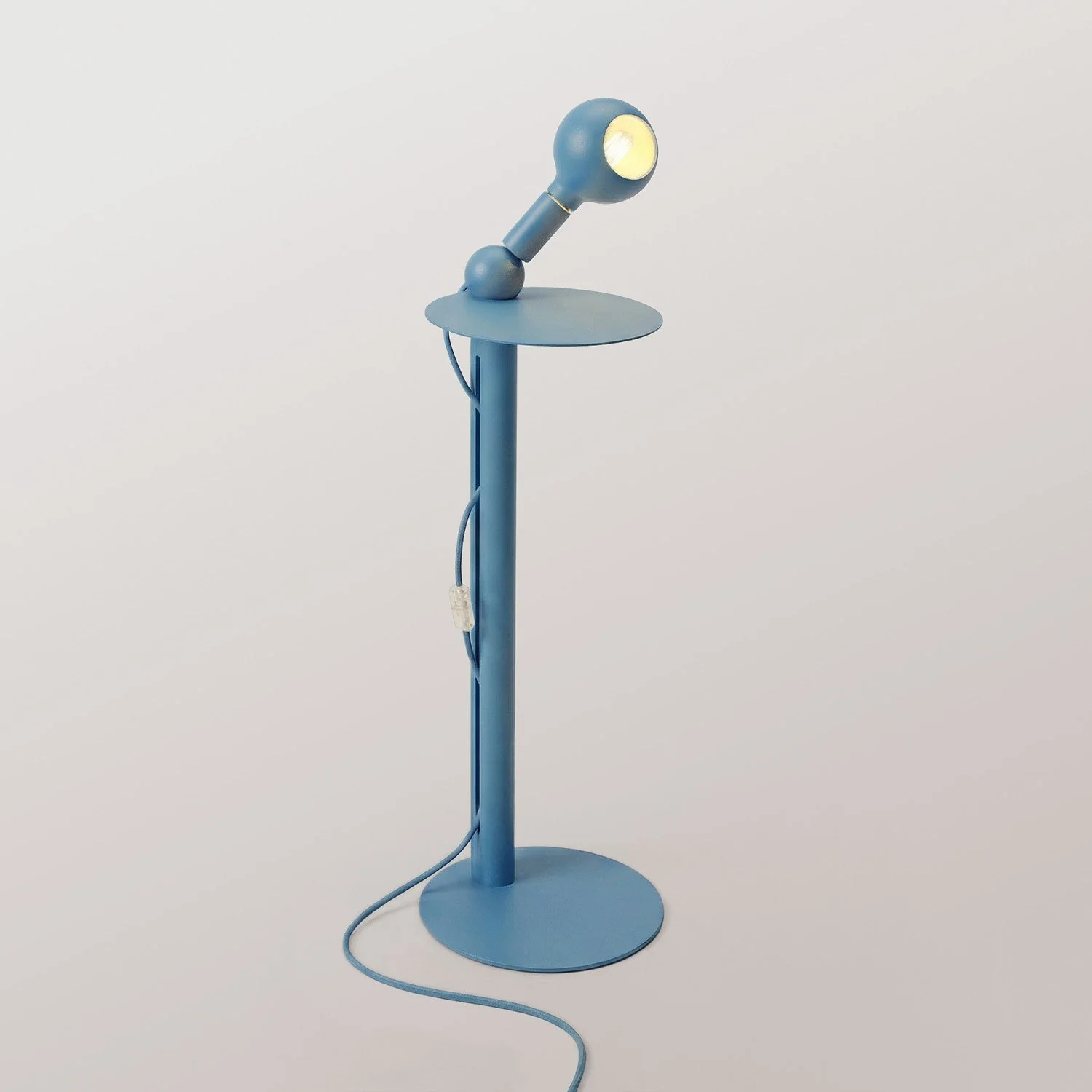 Rocco - Lampada da terra con spina UK e lampadina Camo - Blu