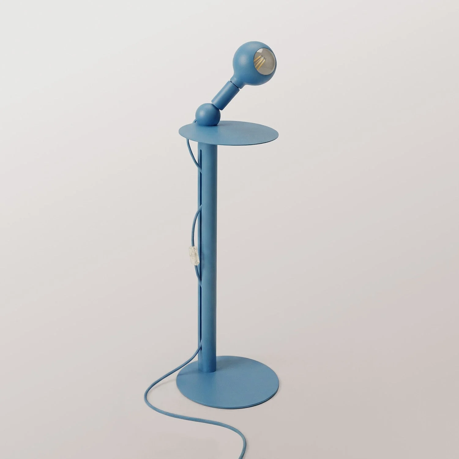 Rocco - Lampada da terra con spina UK e lampadina Camo - Blu - Image 4