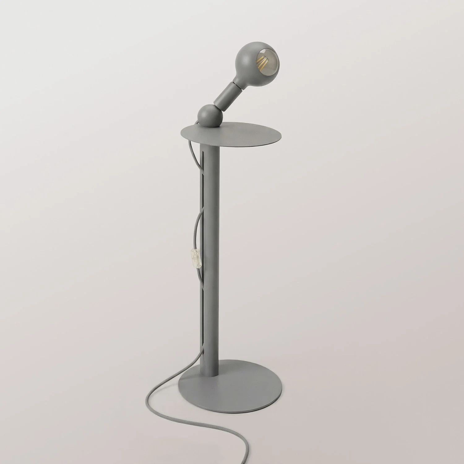 Rocco - Lampada da terra con spina UK e lampadina Camo - Grigio - Image 4