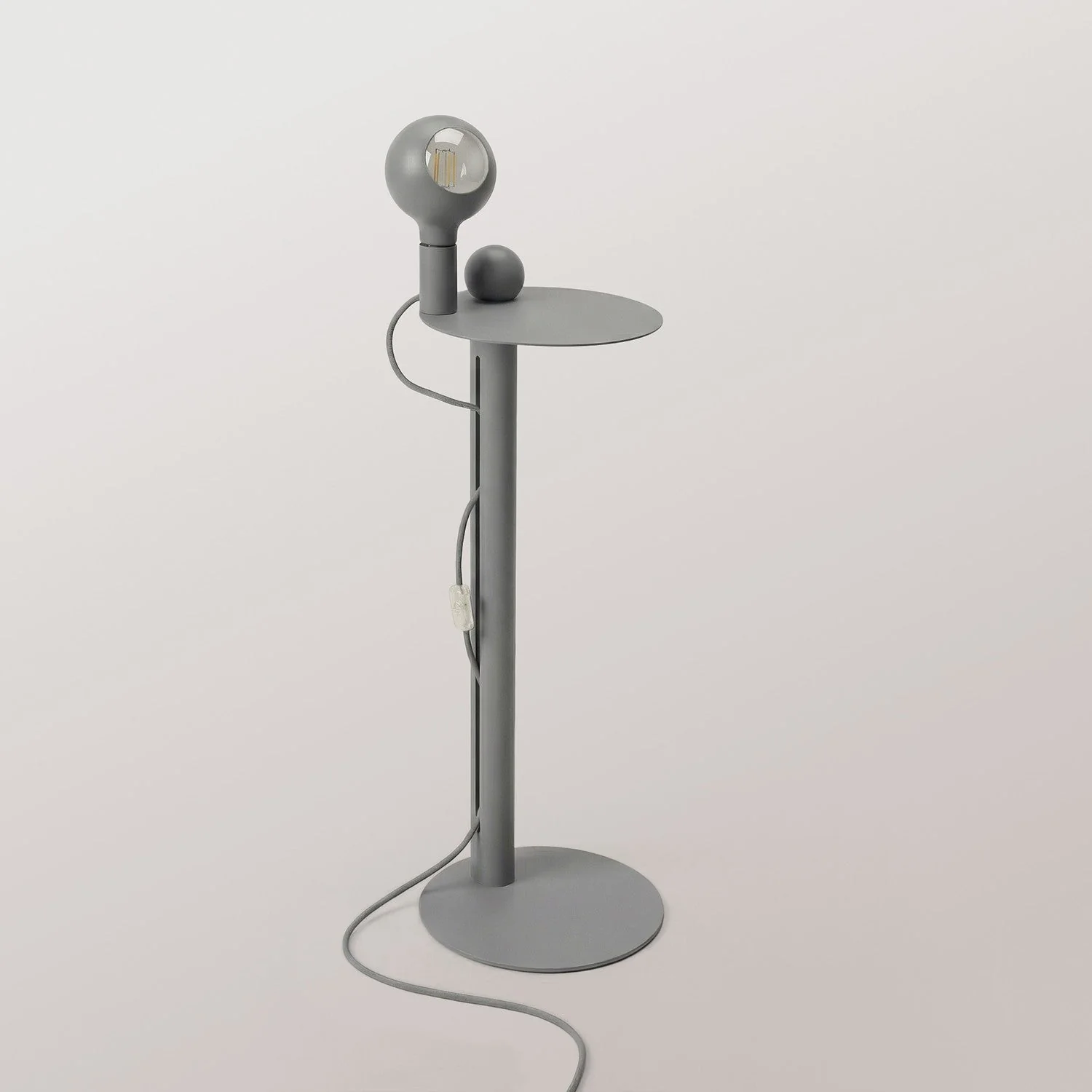 Rocco - Lampada da terra con spina UK e lampadina Camo - Grigio - Image 5