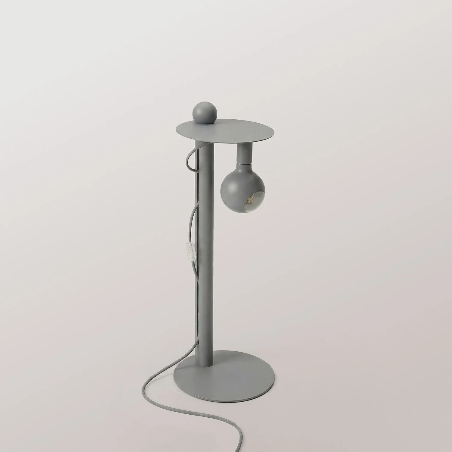Rocco - Lampada da terra con spina UK e lampadina Camo - Grigio - Image 6
