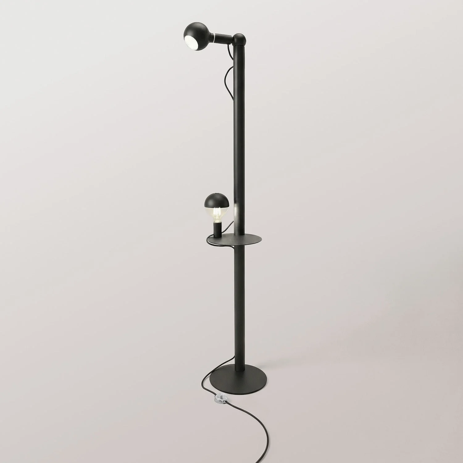 Rocco XXL - Lampada da terra con lampadina Maria e Camo - Nero
