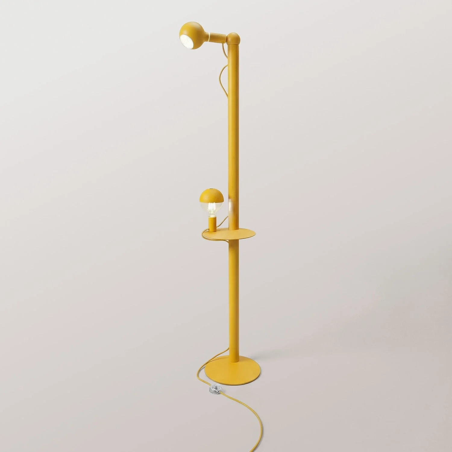 Rocco XXL - Lampada da terra con spina UK e lampadina Maria e Camo - Giallo