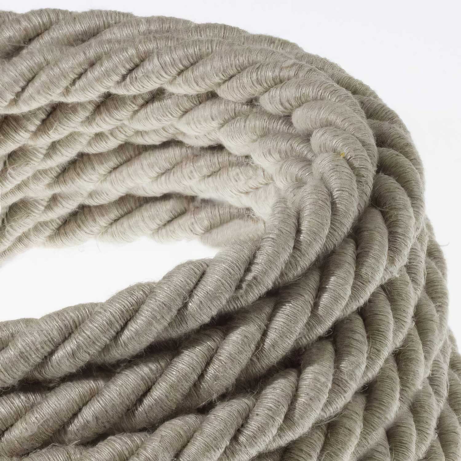 Rope electrical wire 18/3 AWG wire inside. Natural Linen Fabric - Image 2
