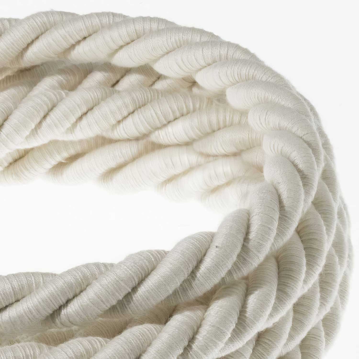 Rope electrical wire 18/3 AWG wire inside. Raw Cotton Fabric - Image 2
