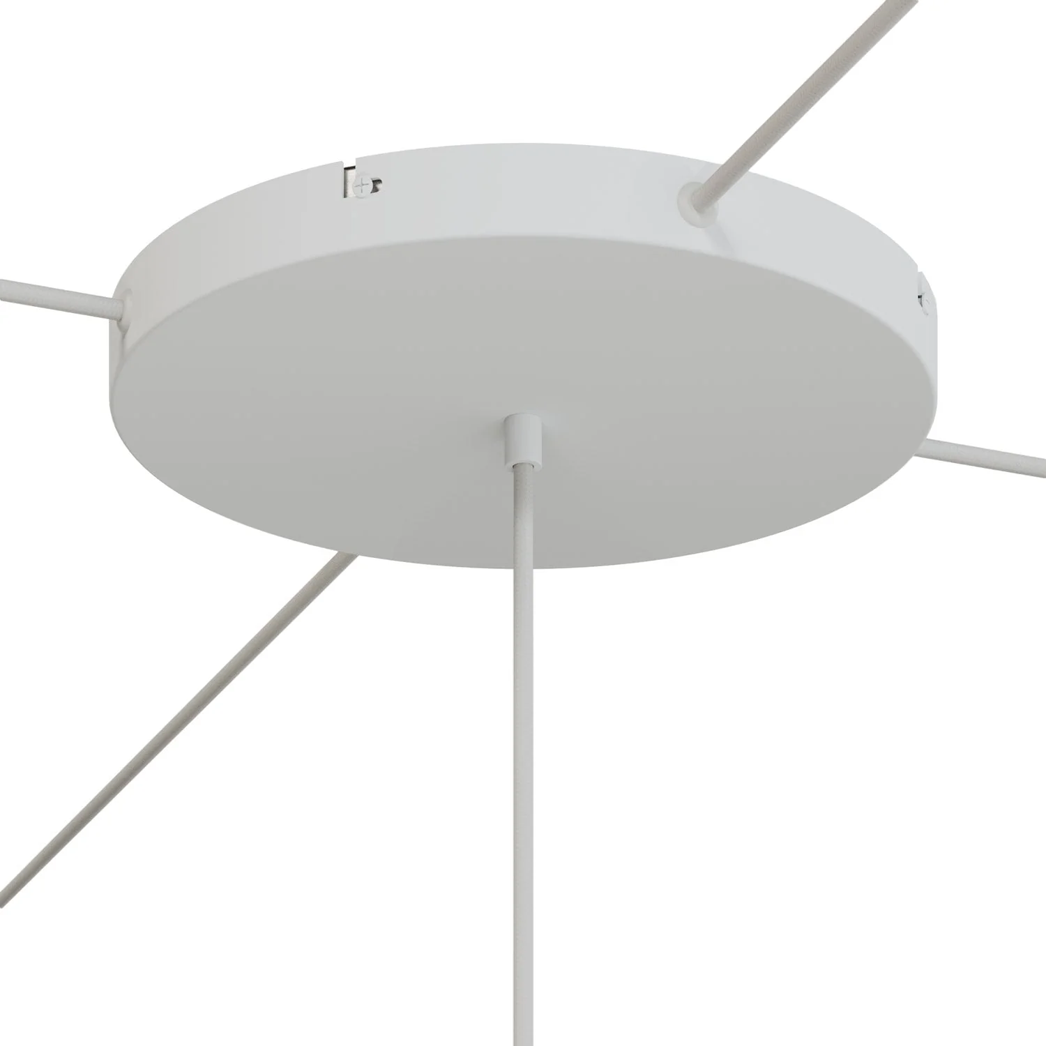 Rosone rotondo in alluminio Ø 30 cm con staffa e cavo di messa a terra, con 1 foro centrale - Bianco Opaco - Image 21