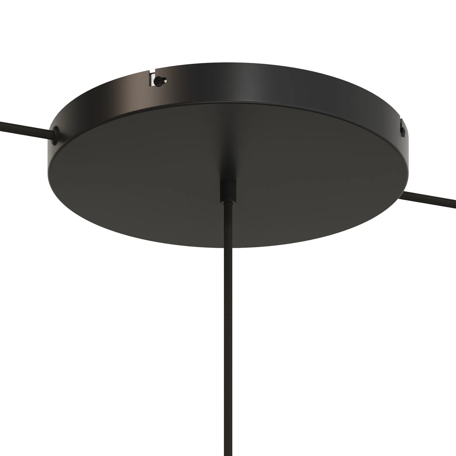 Rosone rotondo in alluminio Ø 30 cm con staffa e cavo di messa a terra, con 1 foro centrale - Nero - Image 11