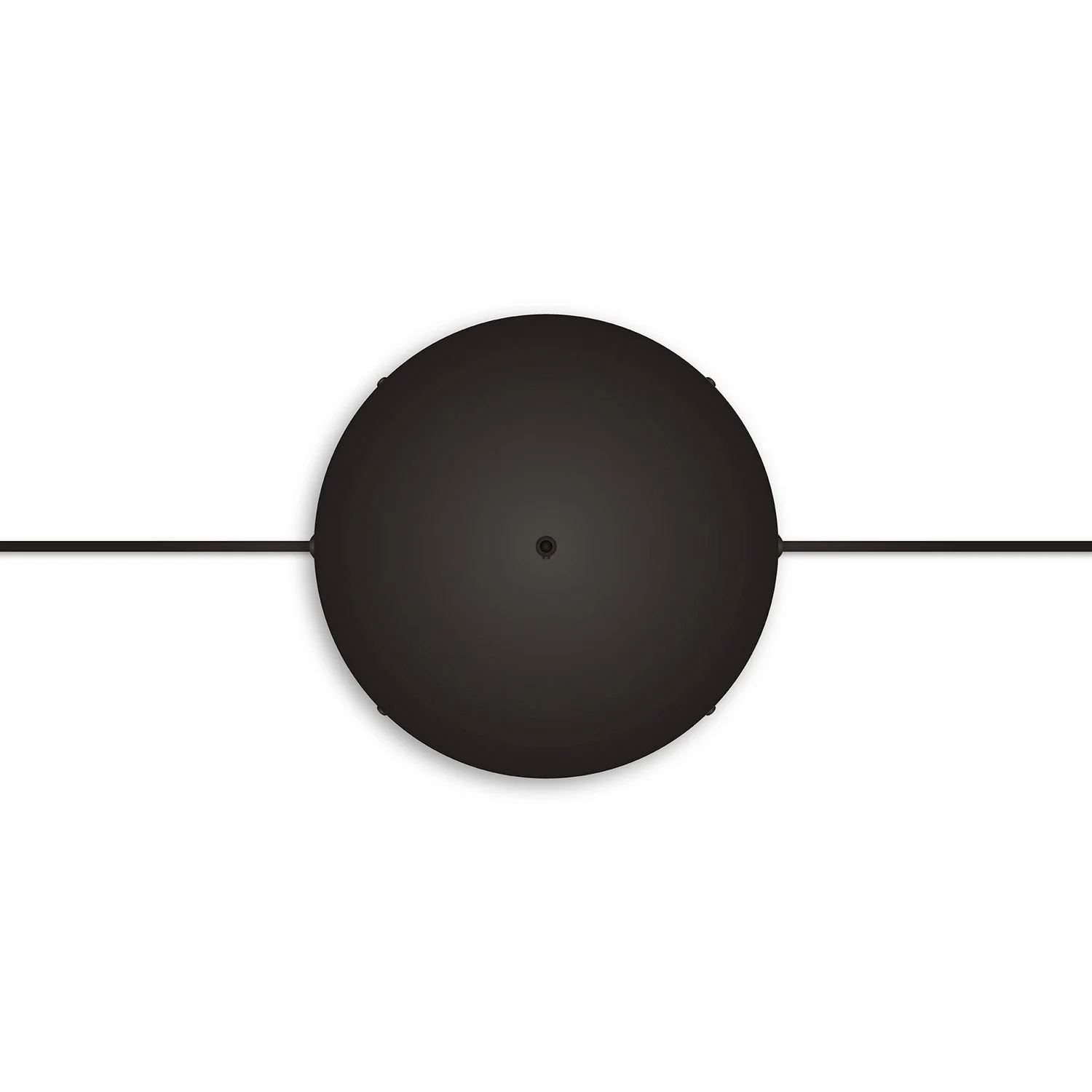 Rosone rotondo in alluminio Ø 30 cm con staffa e cavo di messa a terra, con 1 foro centrale - Nero - Image 12