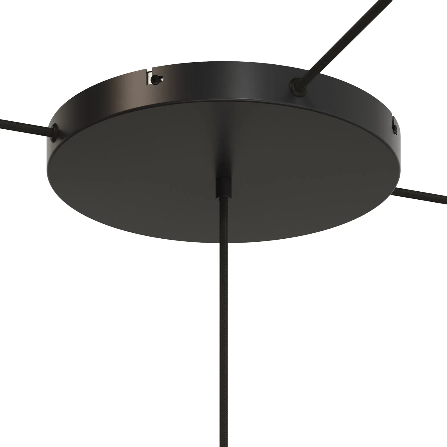 Rosone rotondo in alluminio Ø 30 cm con staffa e cavo di messa a terra, con 1 foro centrale - Nero - Image 16