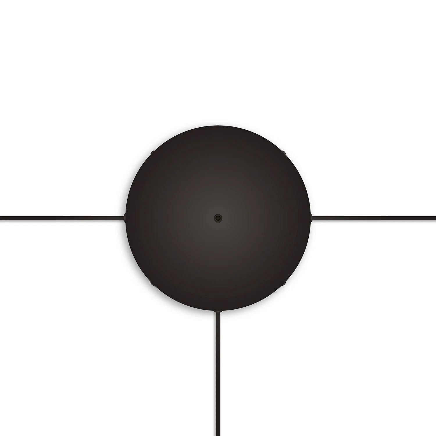 Rosone rotondo in alluminio Ø 30 cm con staffa e cavo di messa a terra, con 1 foro centrale - Nero - Image 17