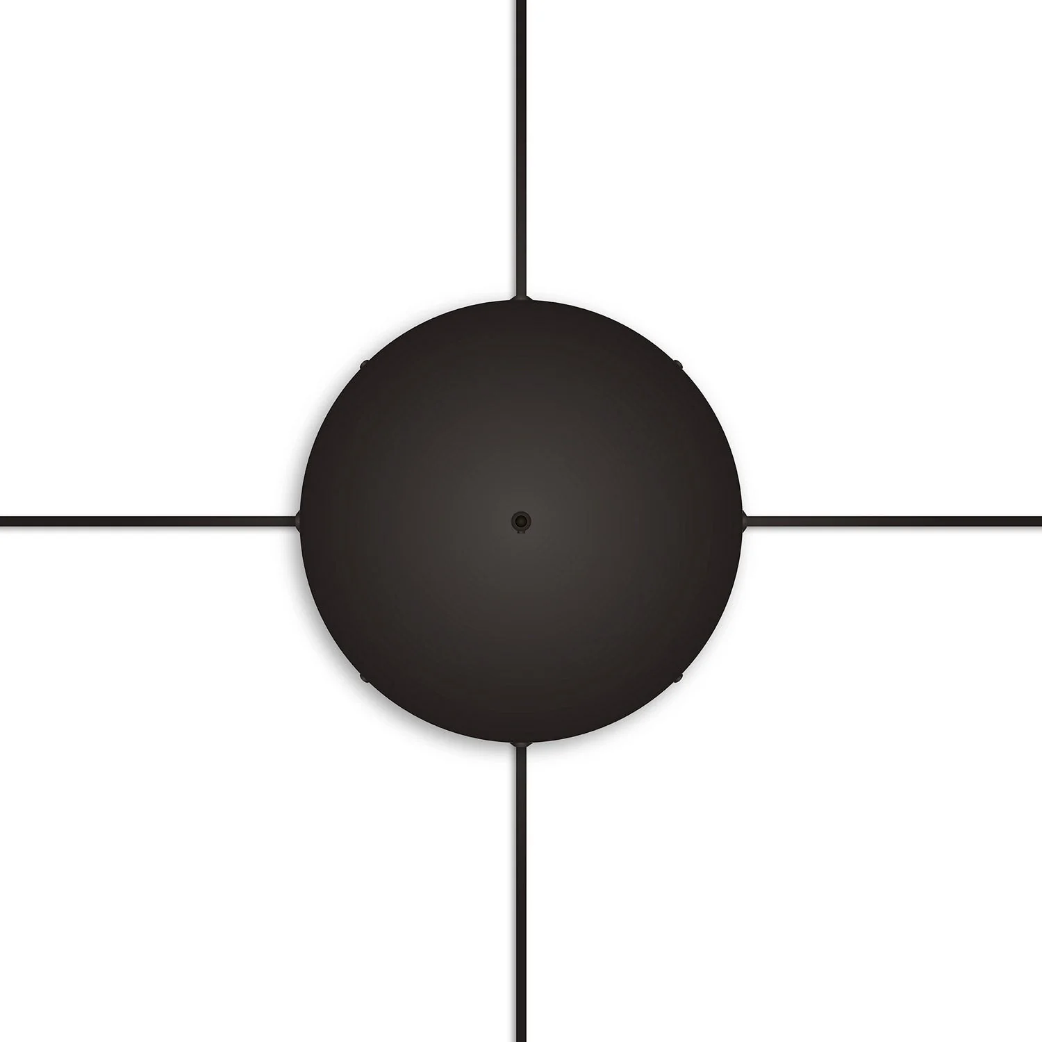 Rosone rotondo in alluminio Ø 30 cm con staffa e cavo di messa a terra, con 1 foro centrale - Nero - Image 22