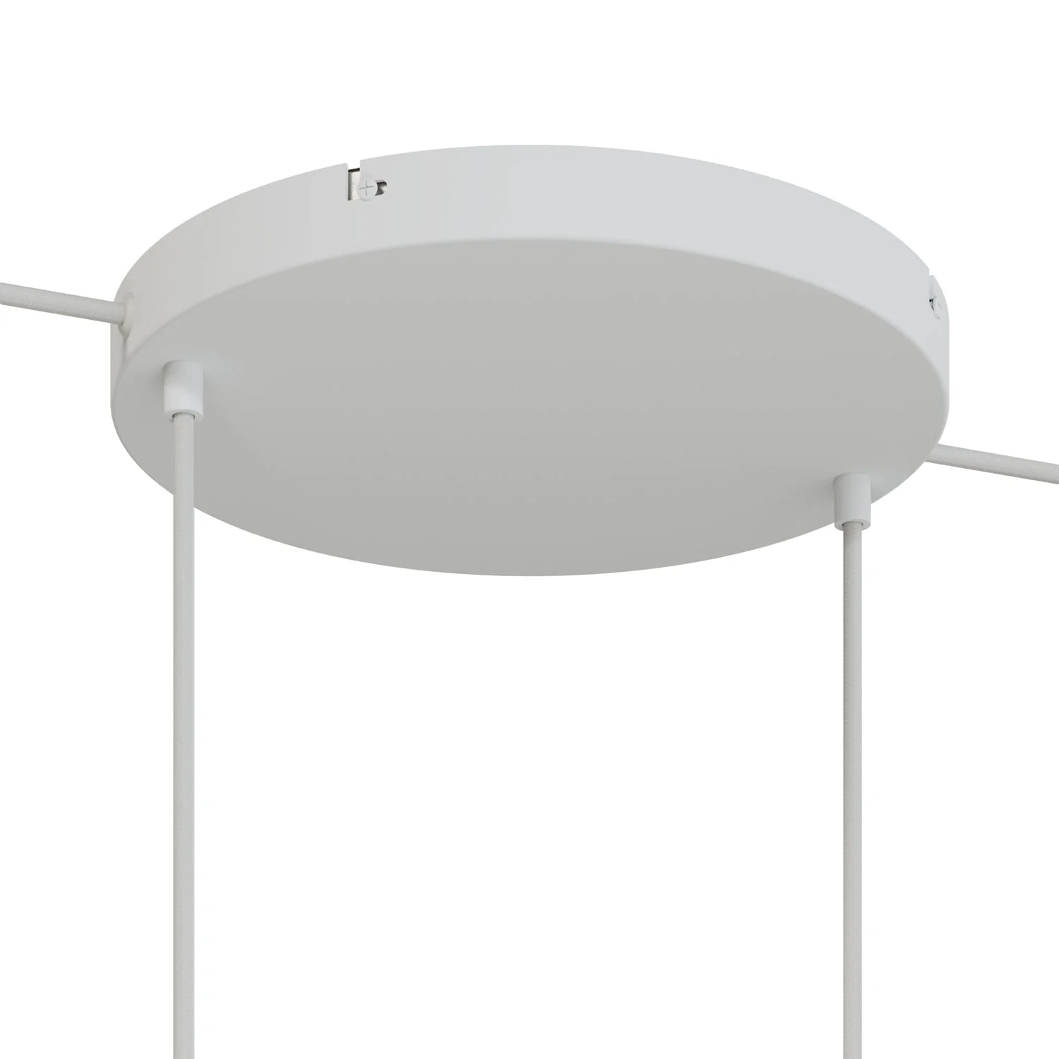 Rosone rotondo in alluminio Ø 30 cm con staffa e cavo di messa a terra, con 2 fori frontali - Bianco Opaco - Image 11