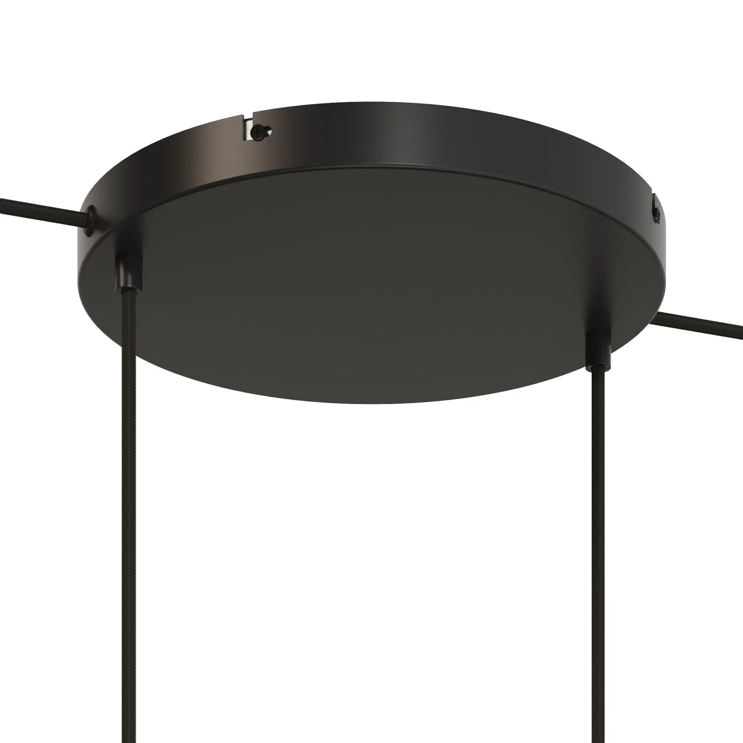 Rosone rotondo in alluminio Ø 30 cm con staffa e cavo di messa a terra, con 2 fori frontali - Nero - Image 11