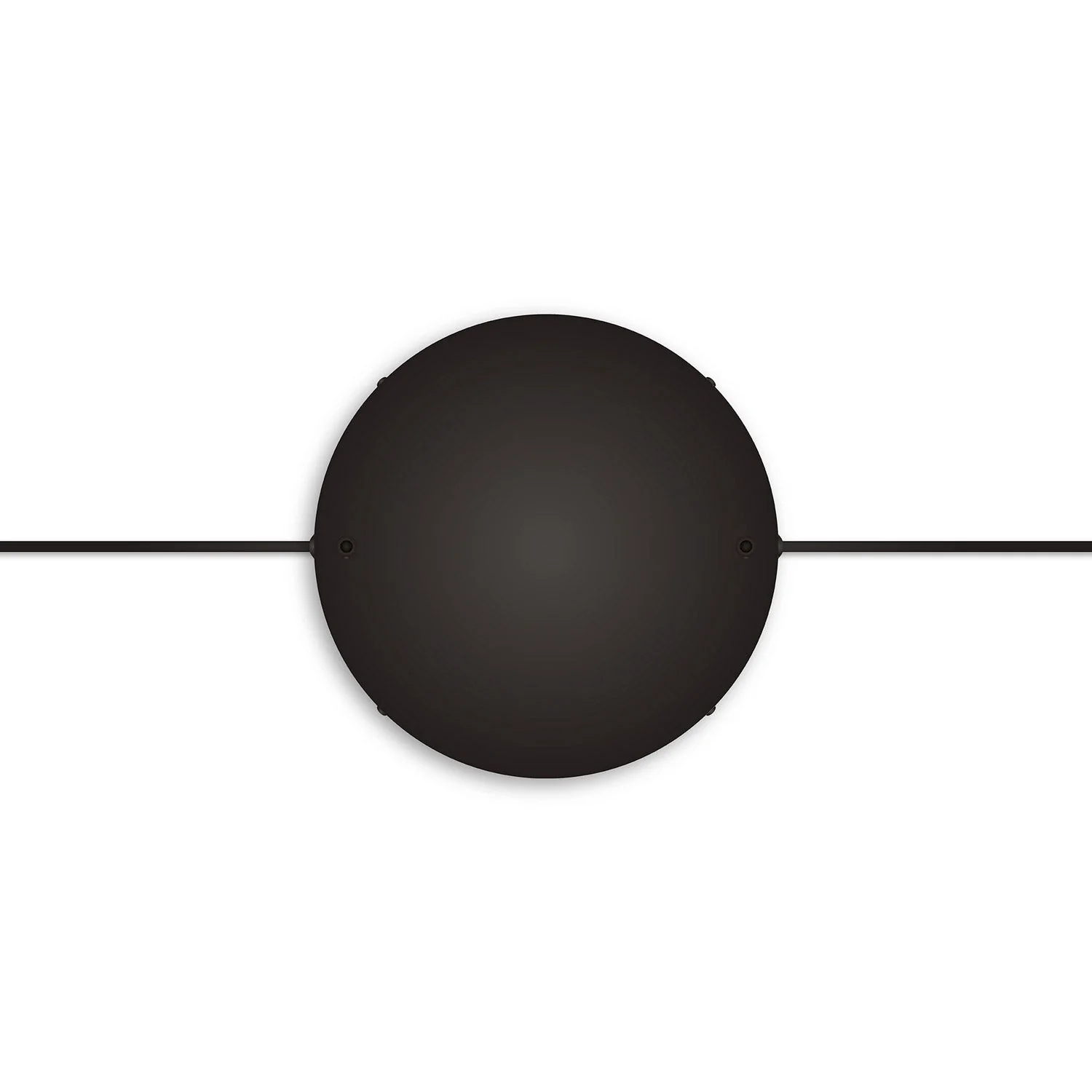 Rosone rotondo in alluminio Ø 30 cm con staffa e cavo di messa a terra, con 2 fori frontali - Nero - Image 12