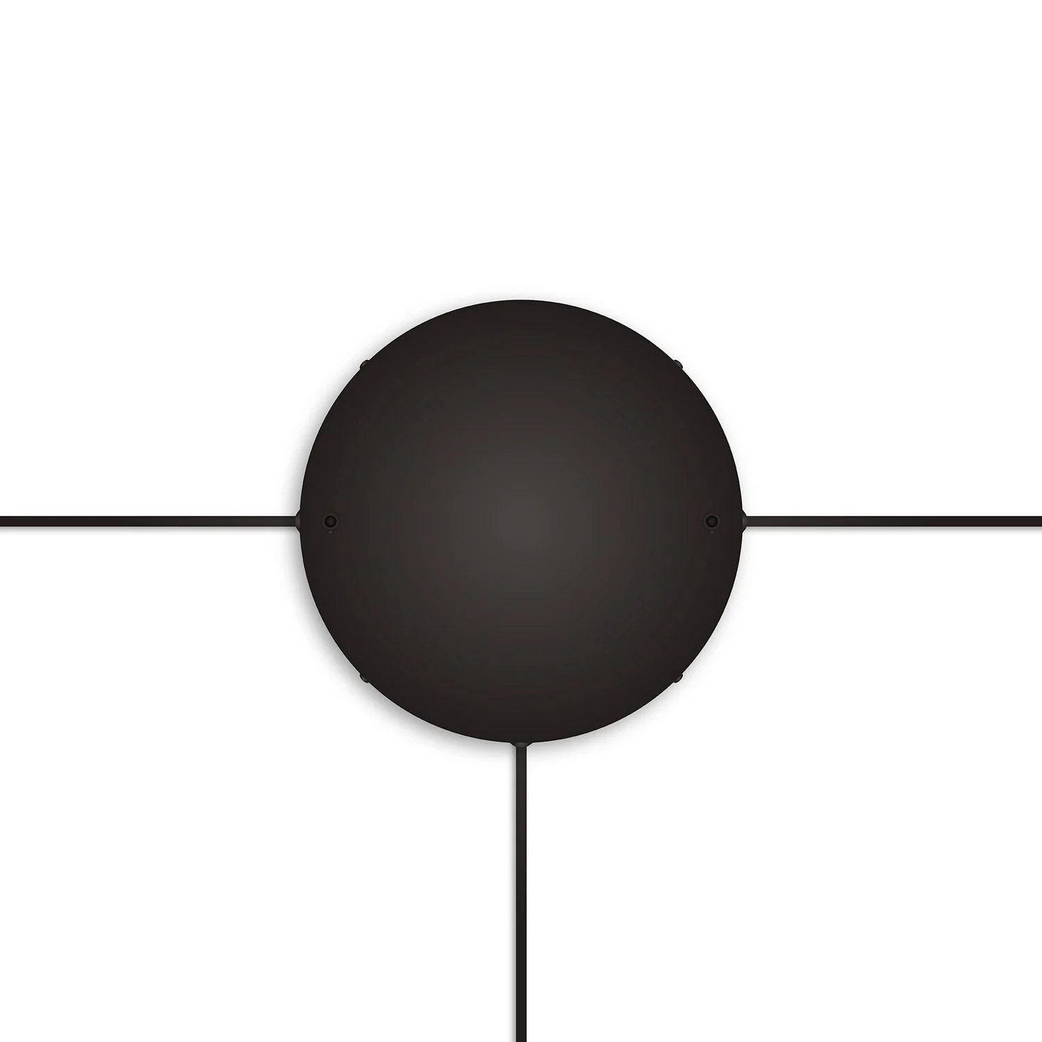 Rosone rotondo in alluminio Ø 30 cm con staffa e cavo di messa a terra, con 2 fori frontali - Nero - Image 17
