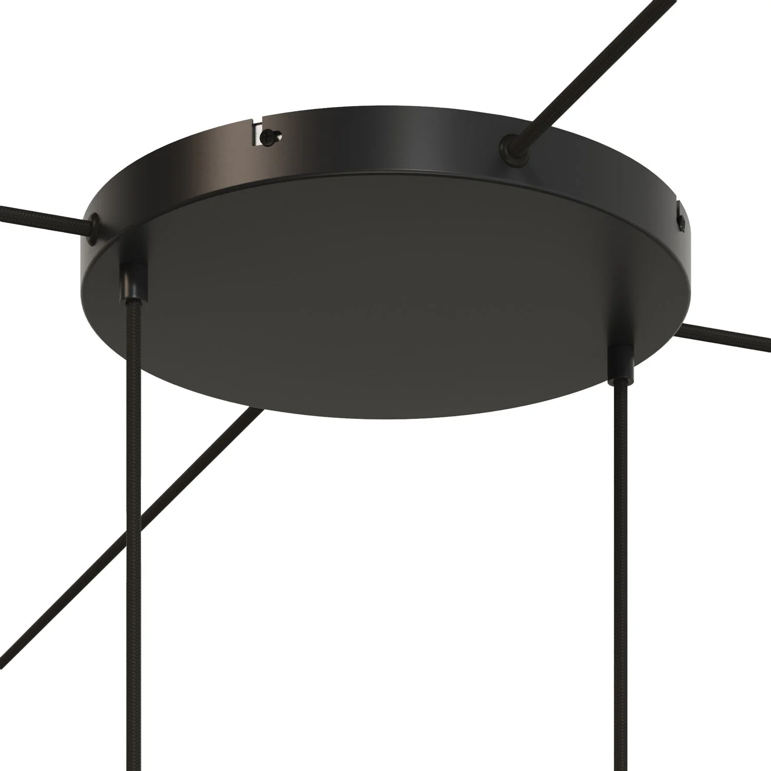 Rosone rotondo in alluminio Ø 30 cm con staffa e cavo di messa a terra, con 2 fori frontali - Nero - Image 21