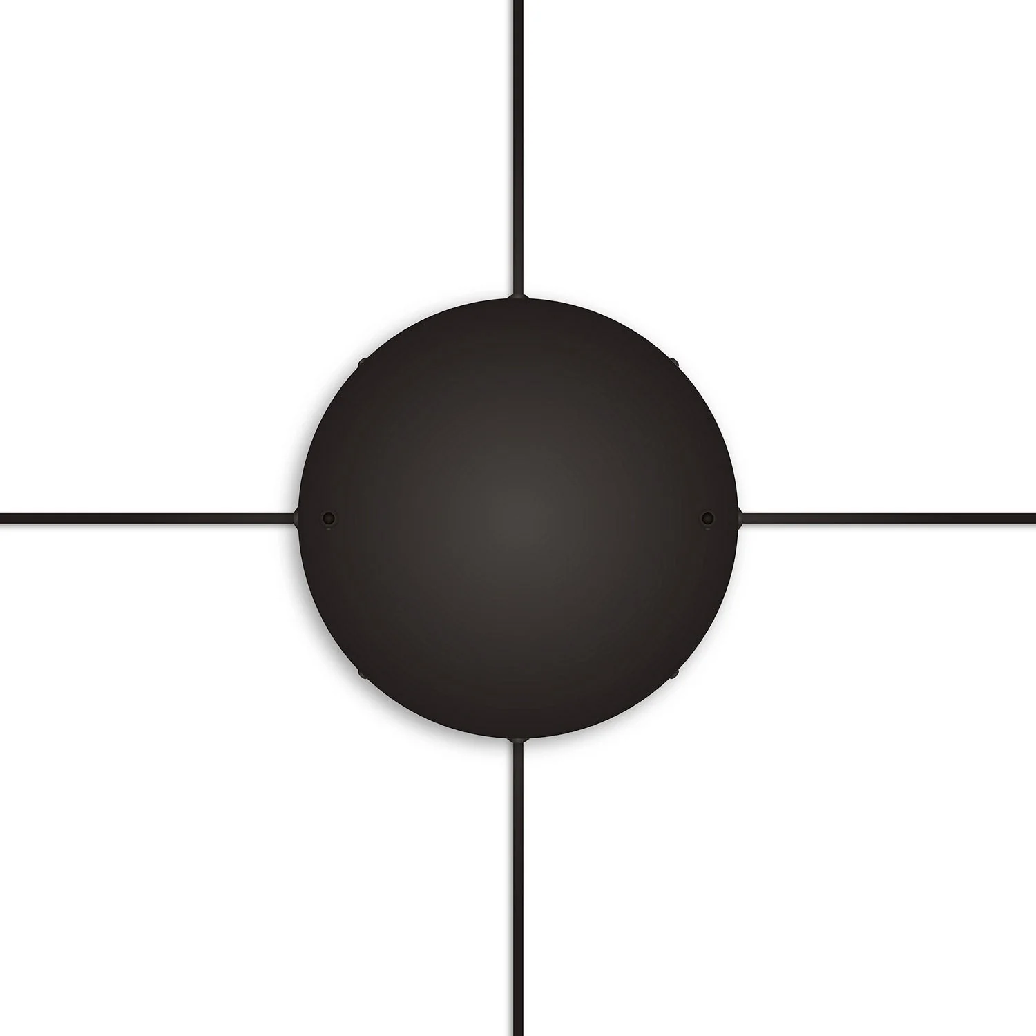 Rosone rotondo in alluminio Ø 30 cm con staffa e cavo di messa a terra, con 2 fori frontali - Nero - Image 22