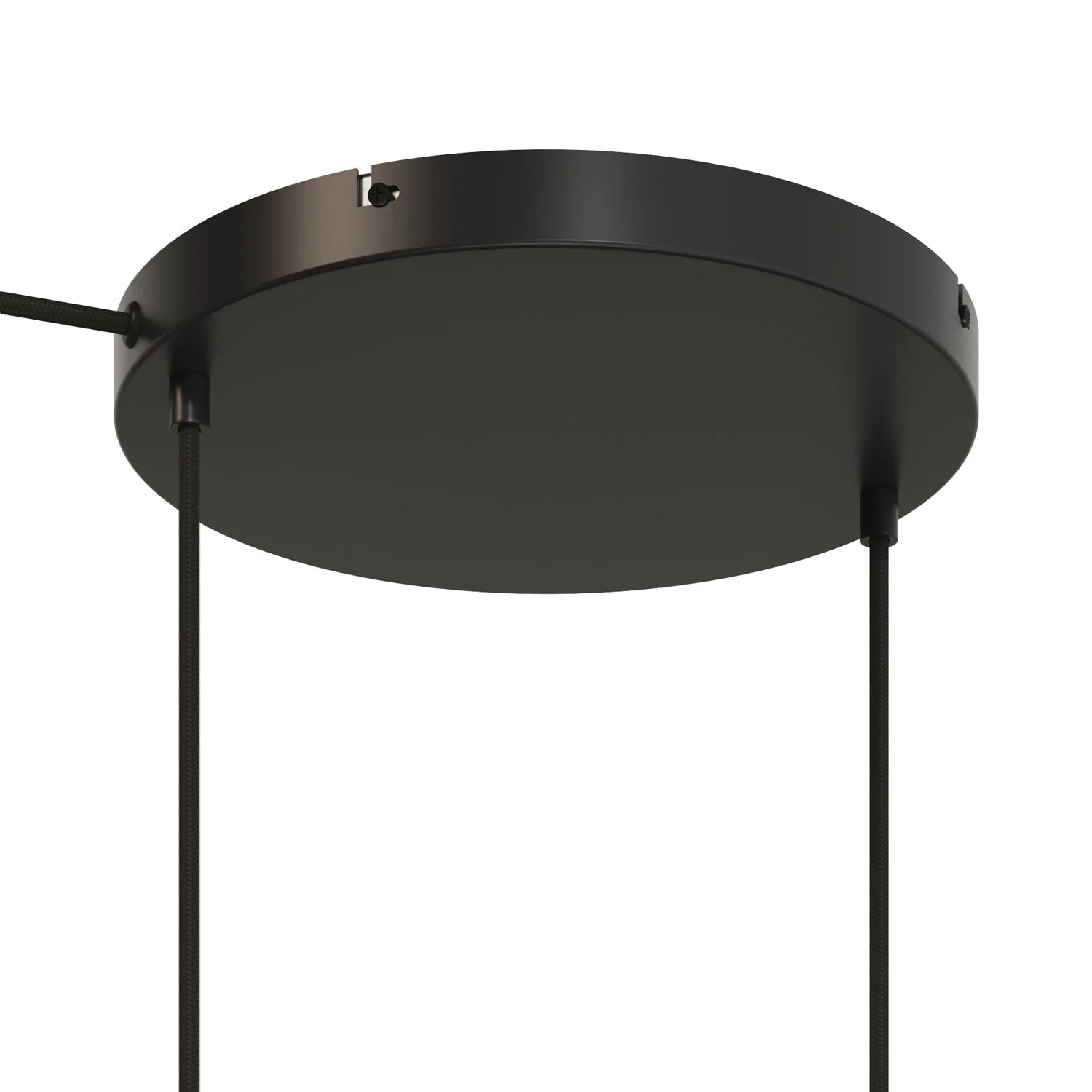 Rosone rotondo in alluminio Ø 30 cm con staffa e cavo di messa a terra, con 2 fori frontali - Nero - Image 6
