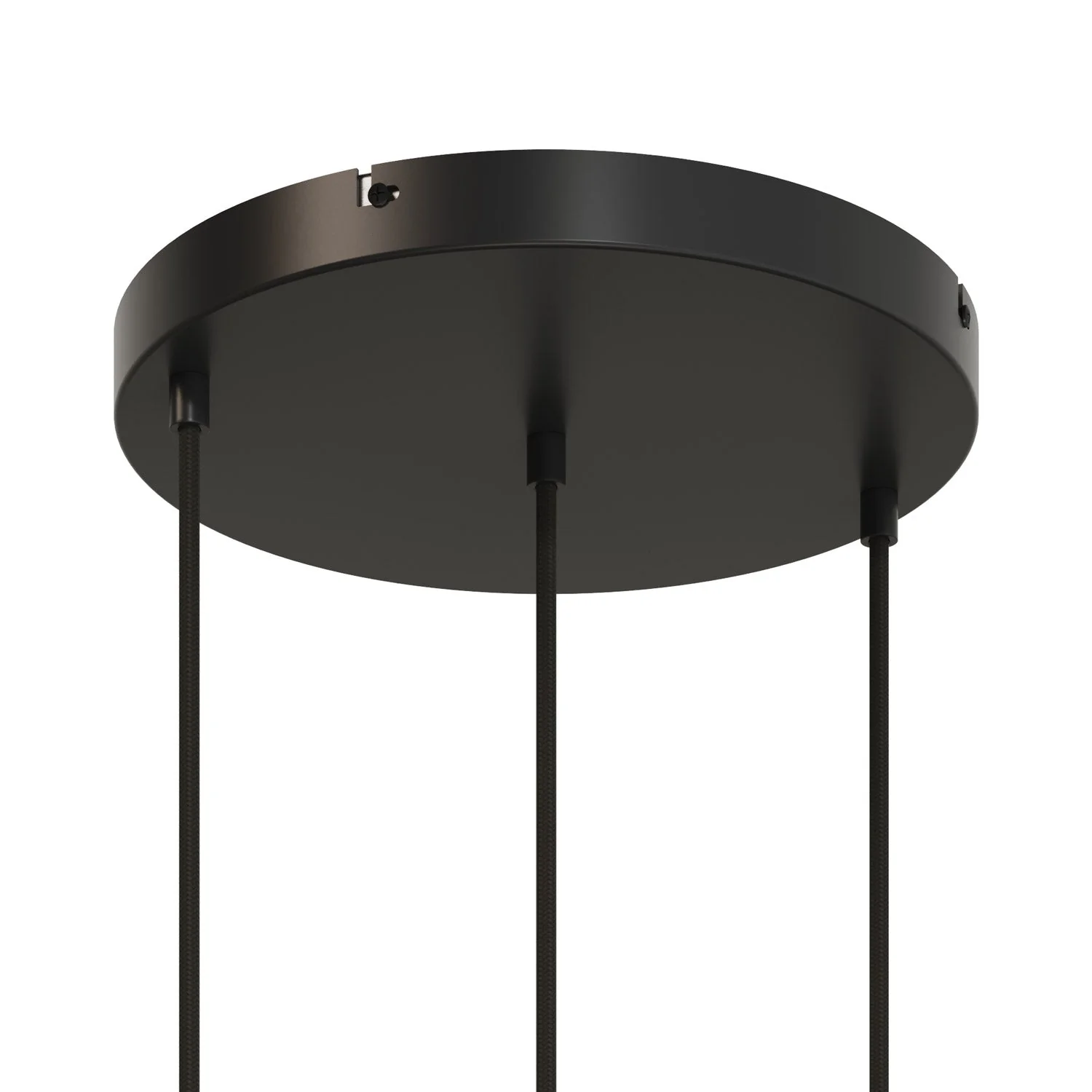 Rosone rotondo in alluminio Ø 30 cm con staffa e cavo di messa a terra, con 3 fori frontali - Nero