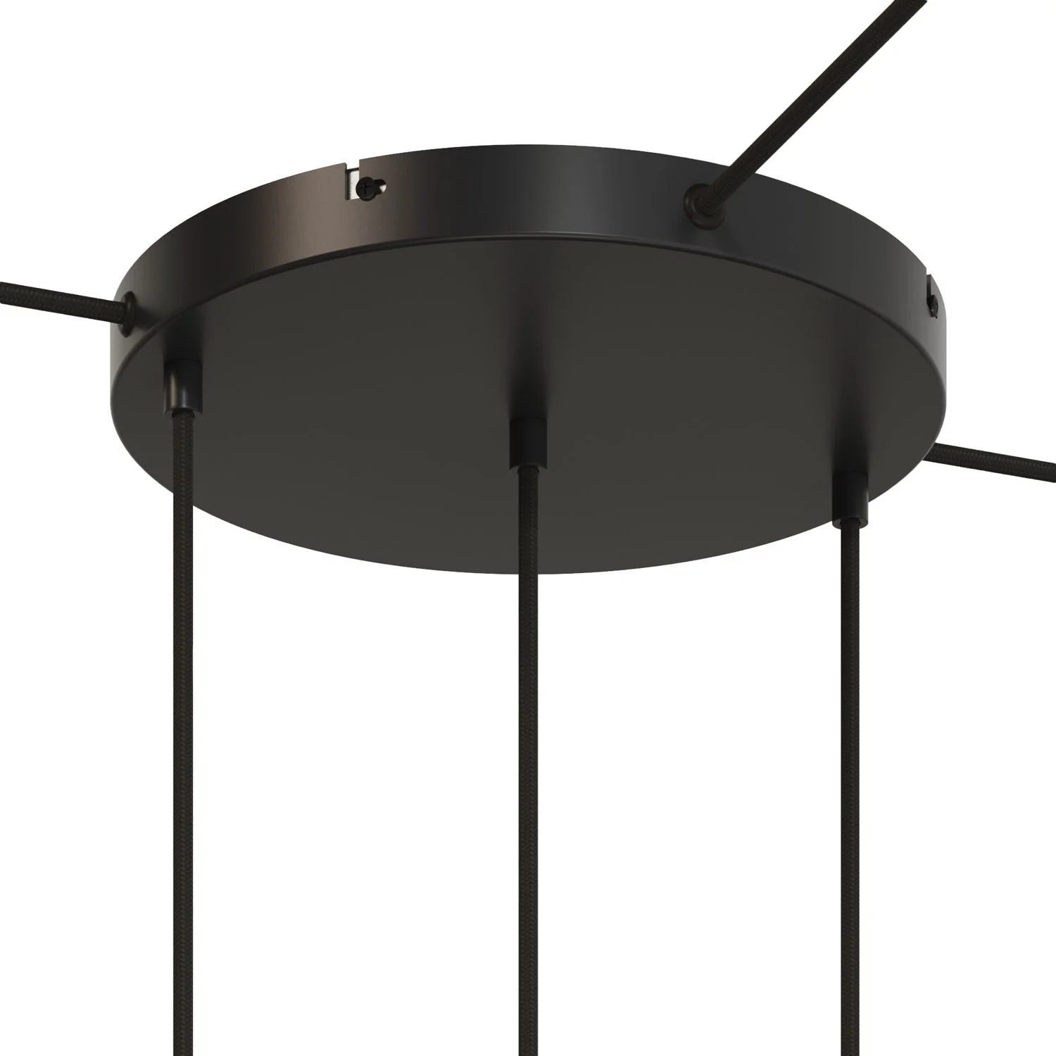 Rosone rotondo in alluminio Ø 30 cm con staffa e cavo di messa a terra, con 3 fori frontali - Nero - Image 16