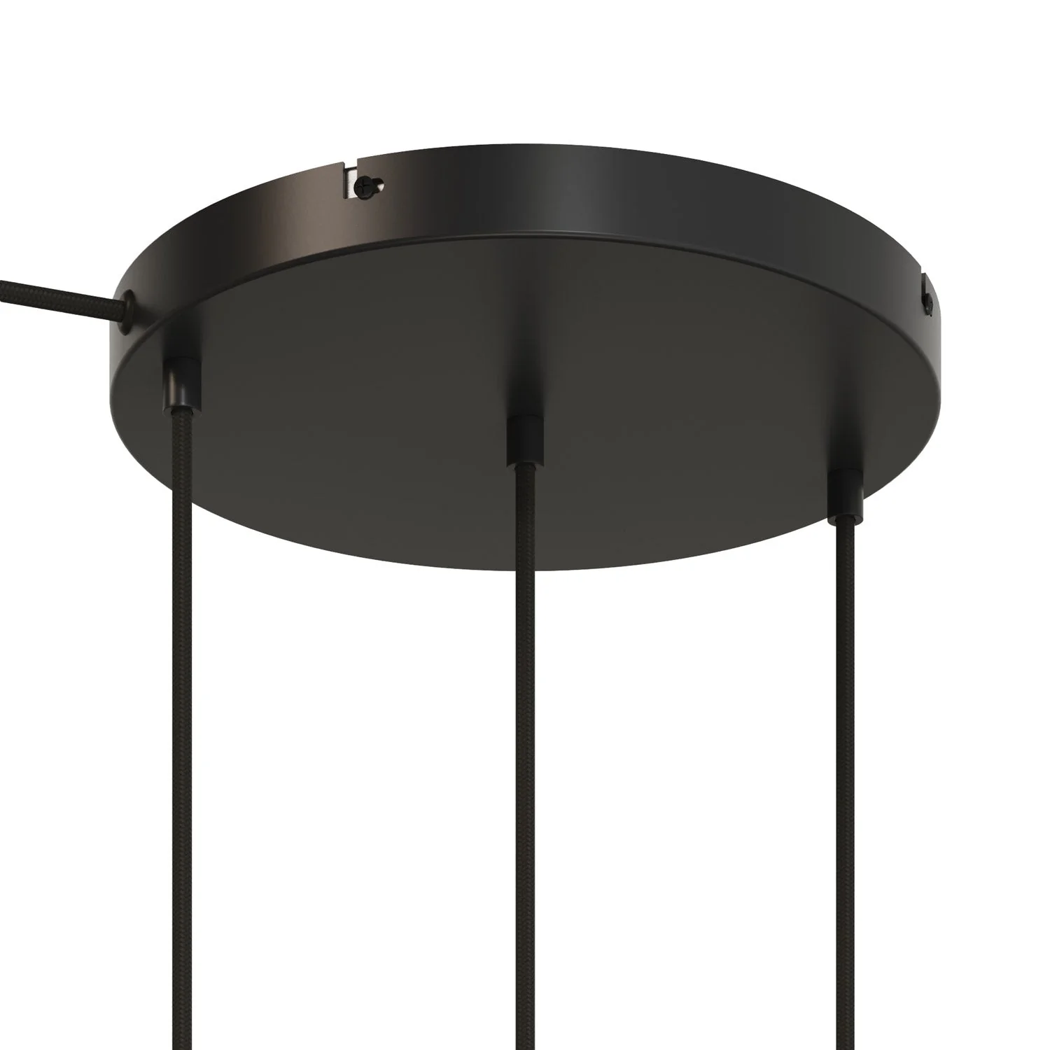 Rosone rotondo in alluminio Ø 30 cm con staffa e cavo di messa a terra, con 3 fori frontali - Nero - Image 6