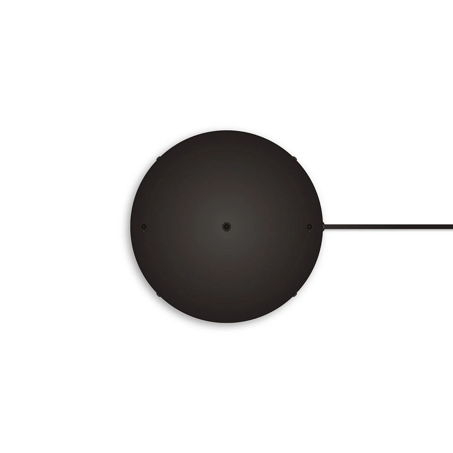 Rosone rotondo in alluminio Ø 30 cm con staffa e cavo di messa a terra, con 3 fori frontali - Nero - Image 7