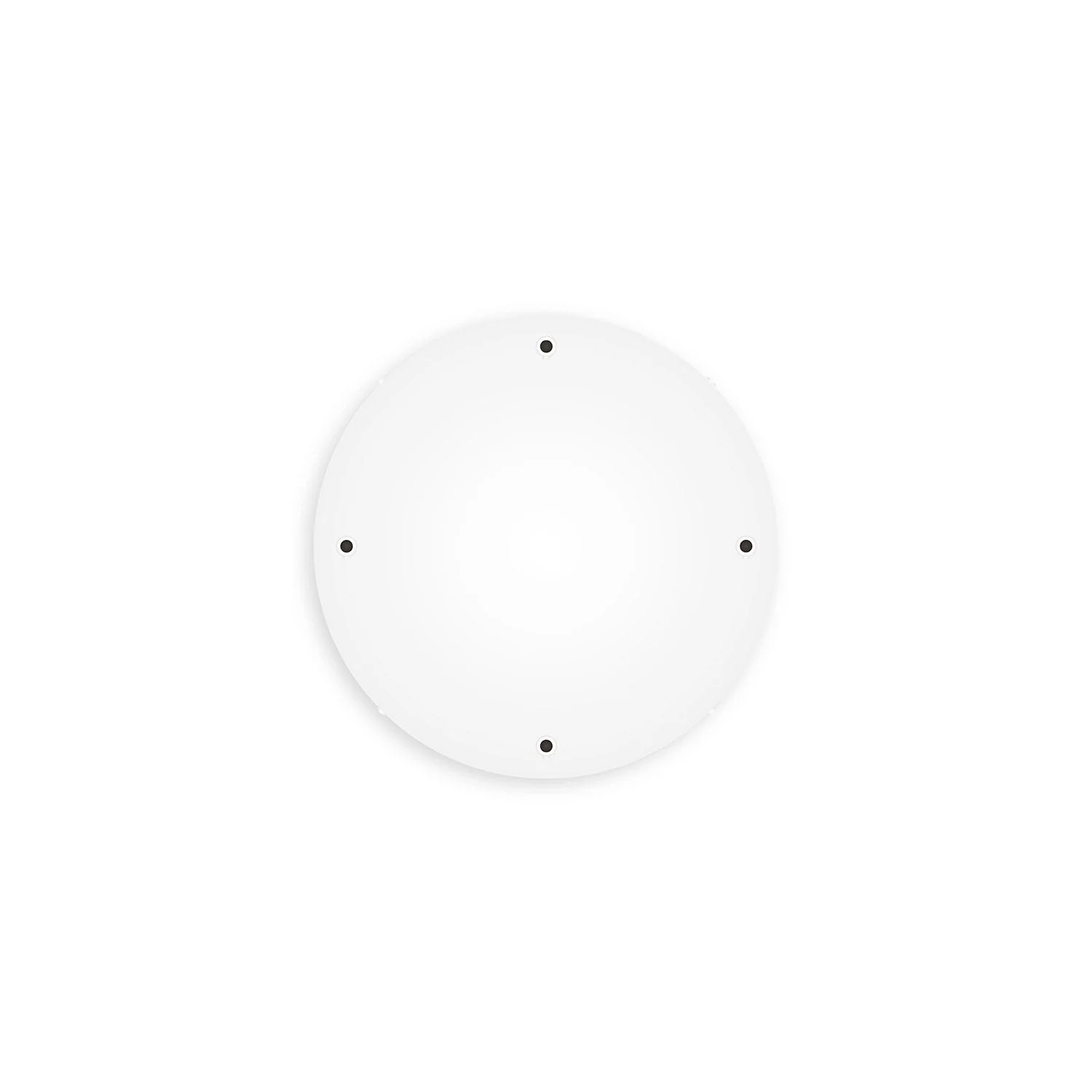 Rosone rotondo in alluminio Ø 30 cm con staffa e cavo di messa a terra, con 4 fori frontali - Bianco Opaco - Image 2