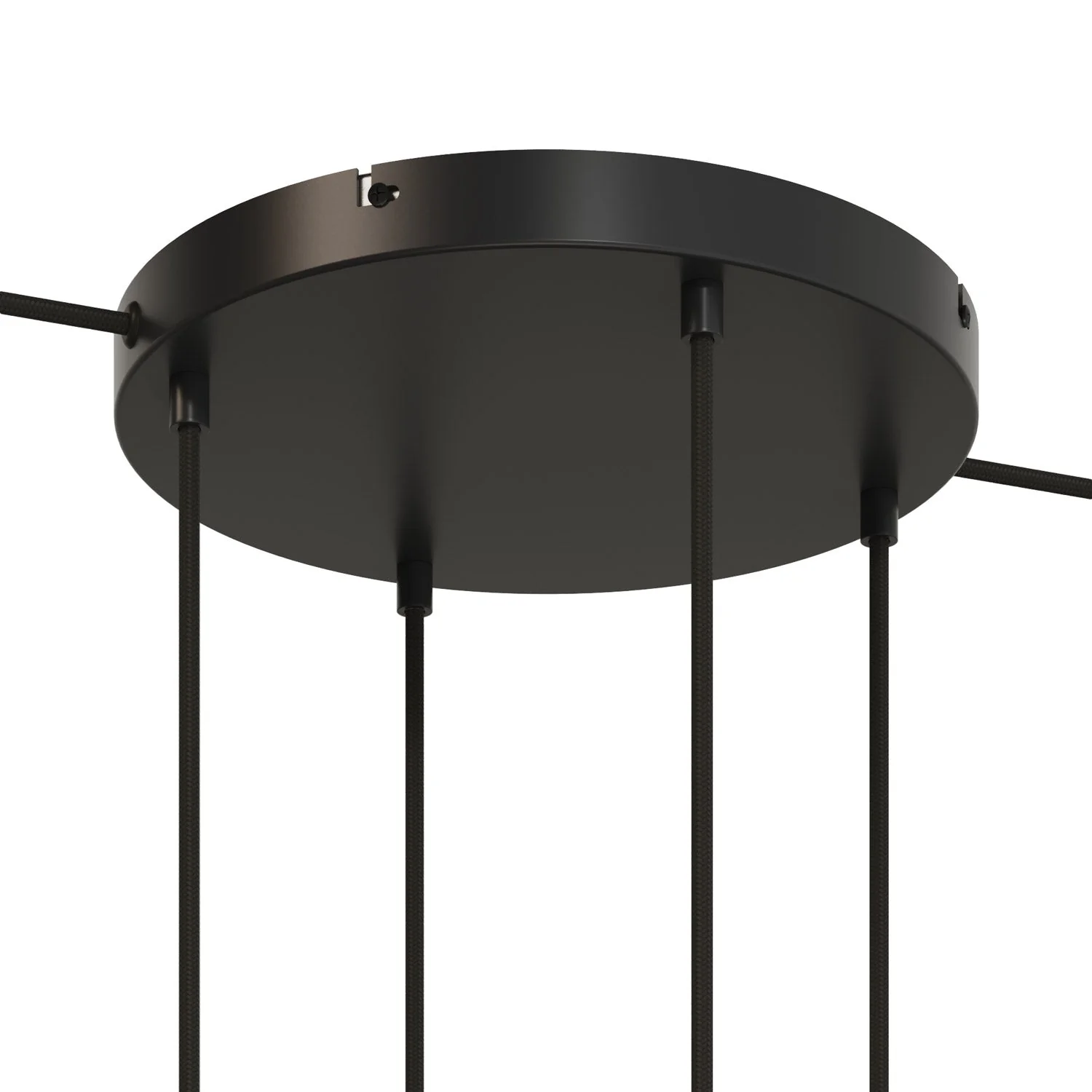 Rosone rotondo in alluminio Ø 30 cm con staffa e cavo di messa a terra, con 4 fori frontali - Nero - Image 11