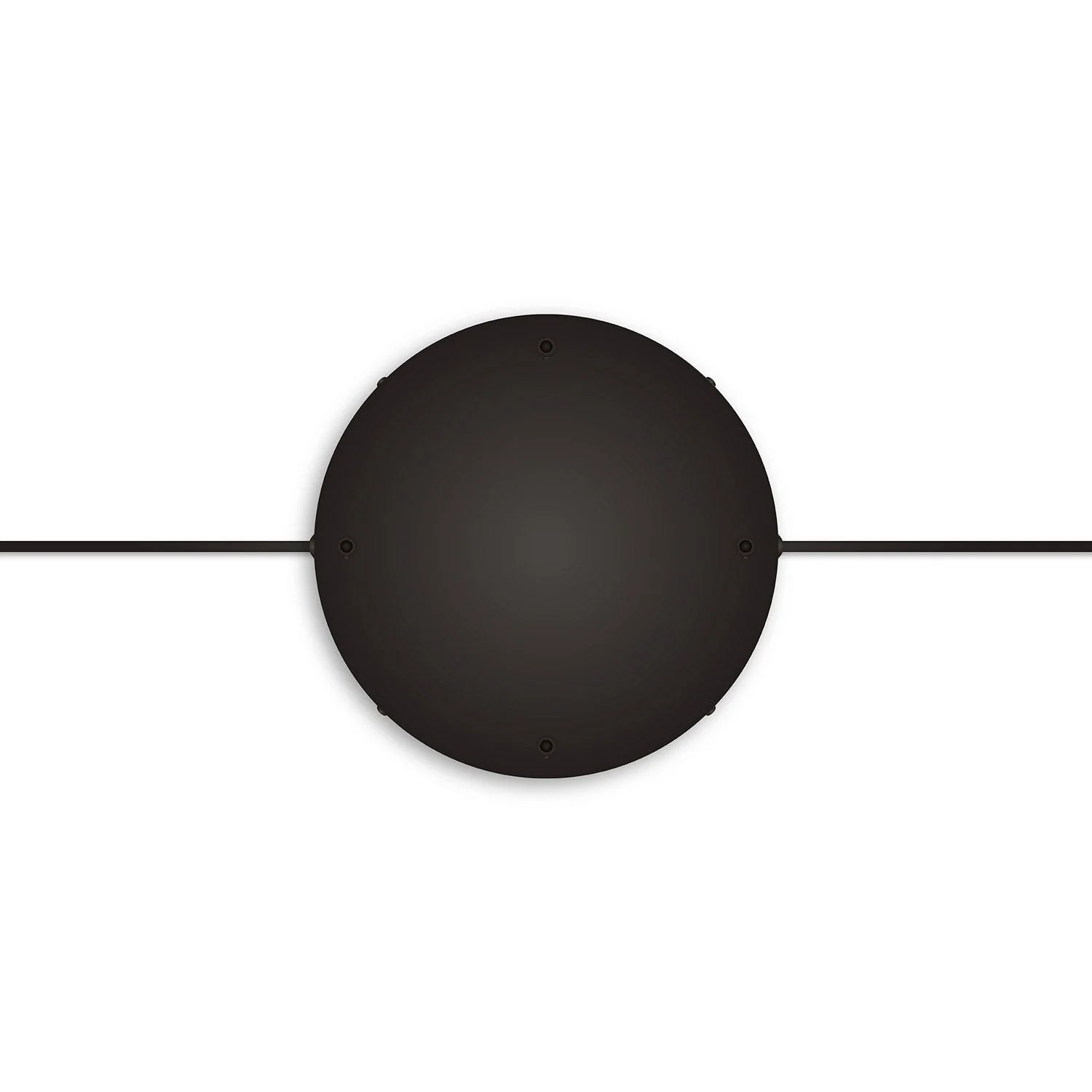 Rosone rotondo in alluminio Ø 30 cm con staffa e cavo di messa a terra, con 4 fori frontali - Nero - Image 12