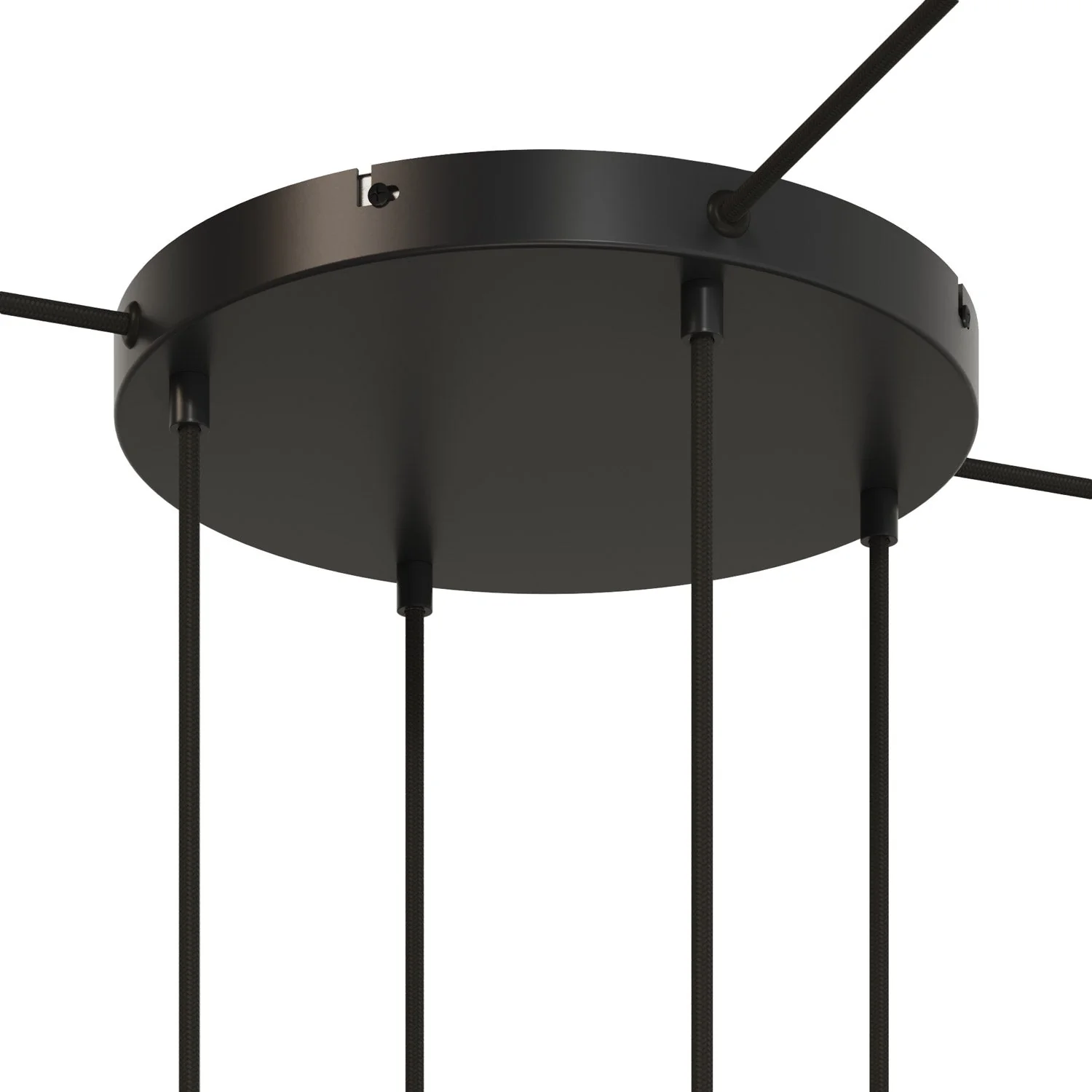 Rosone rotondo in alluminio Ø 30 cm con staffa e cavo di messa a terra, con 4 fori frontali - Nero - Image 16