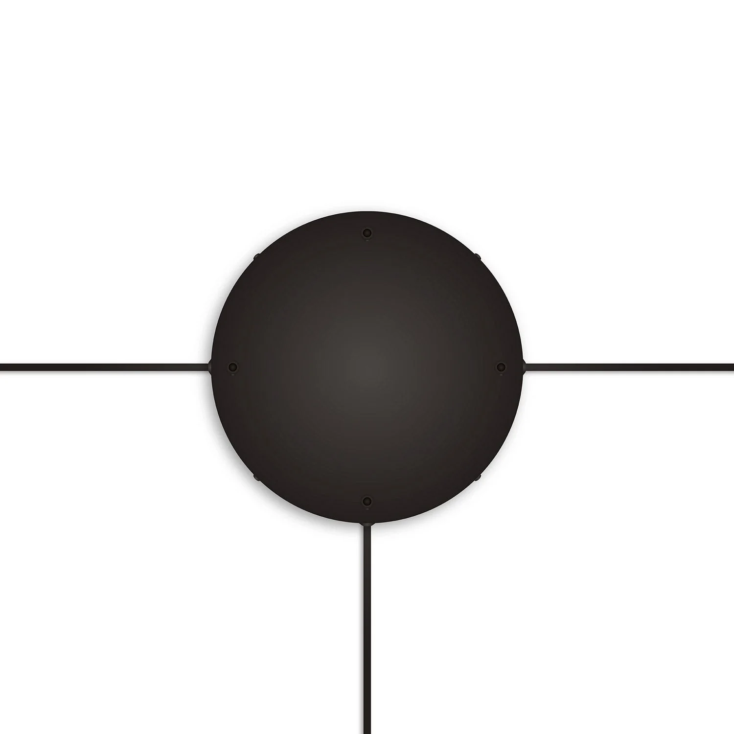 Rosone rotondo in alluminio Ø 30 cm con staffa e cavo di messa a terra, con 4 fori frontali - Nero - Image 17