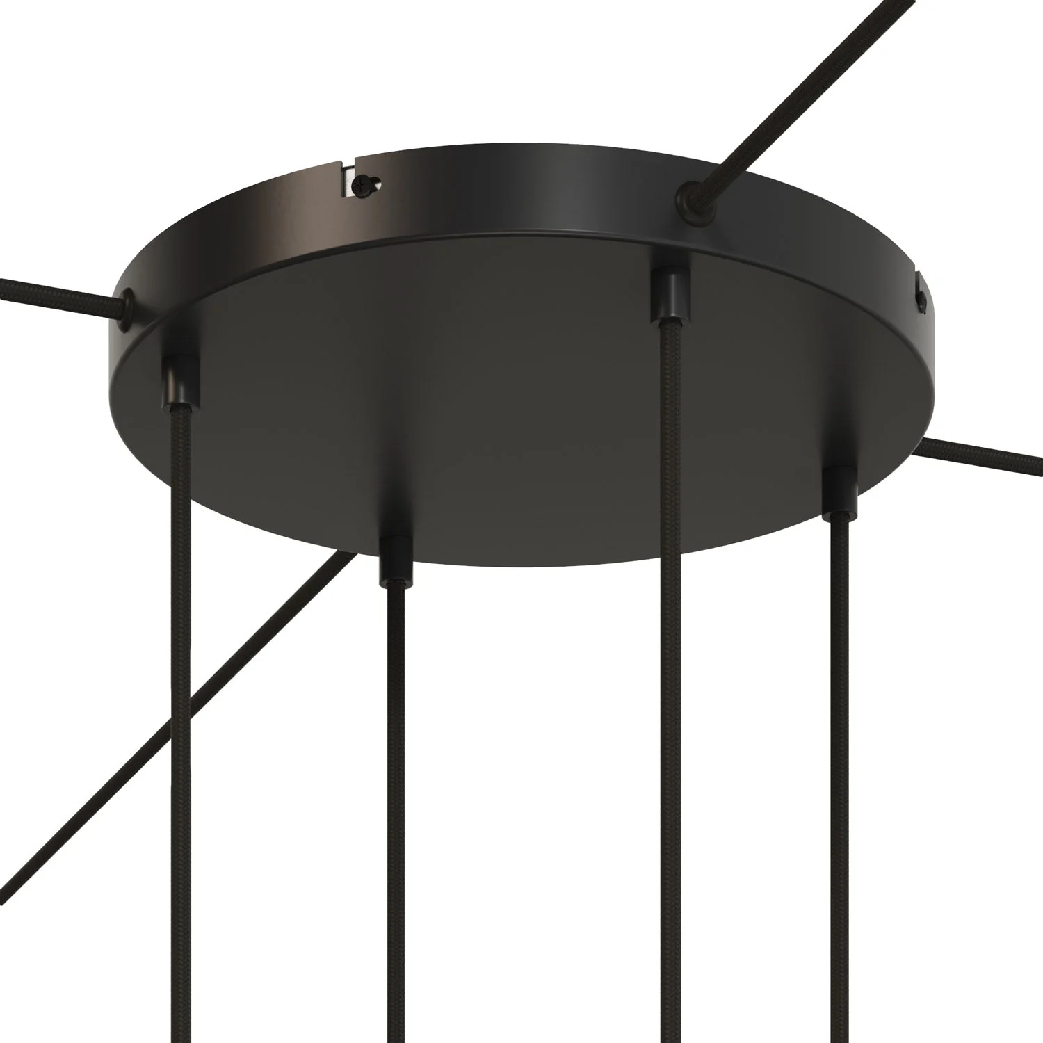 Rosone rotondo in alluminio Ø 30 cm con staffa e cavo di messa a terra, con 4 fori frontali - Nero - Image 21